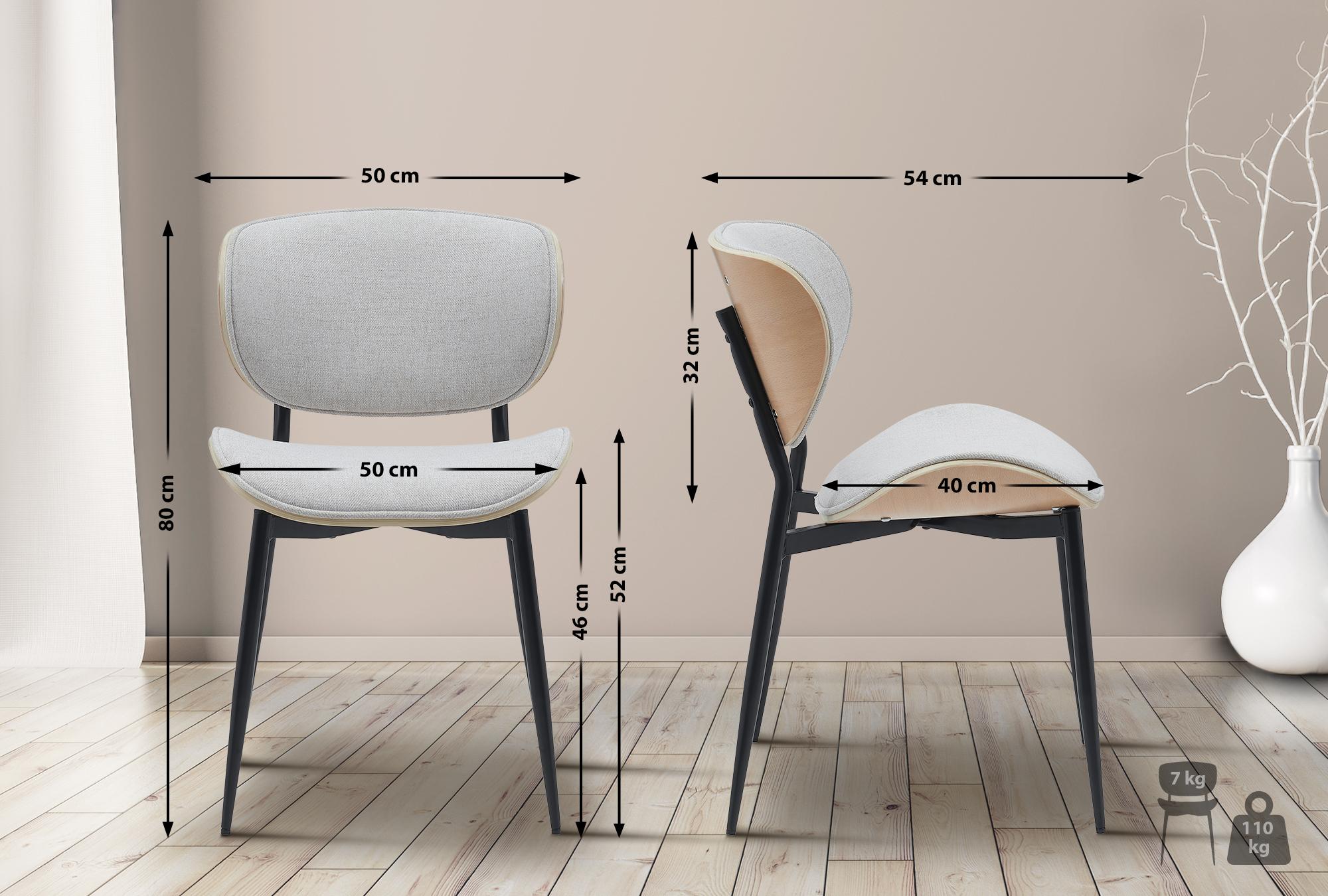 Chaise Enid habillée de similicuir ou de tissu