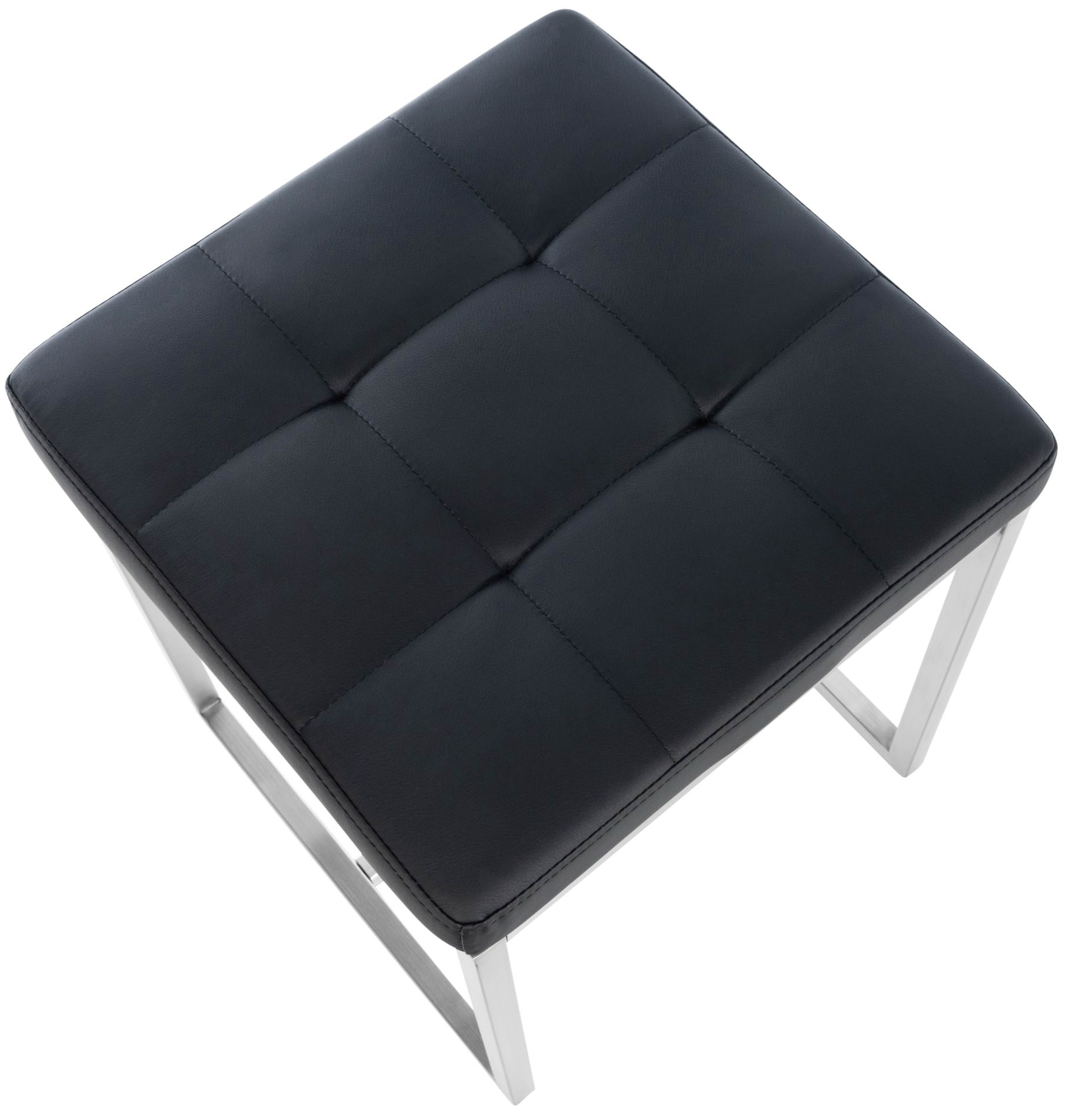 Lot de 2 tabourets bas Barci en similicuir