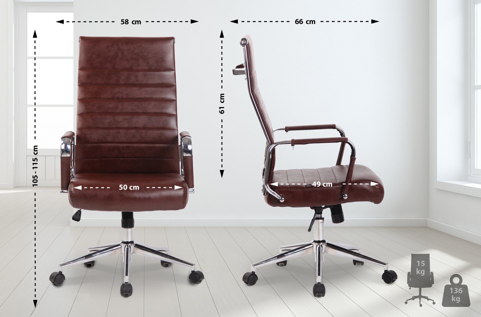 Fauteuil de bureau Kolumbus similicuir