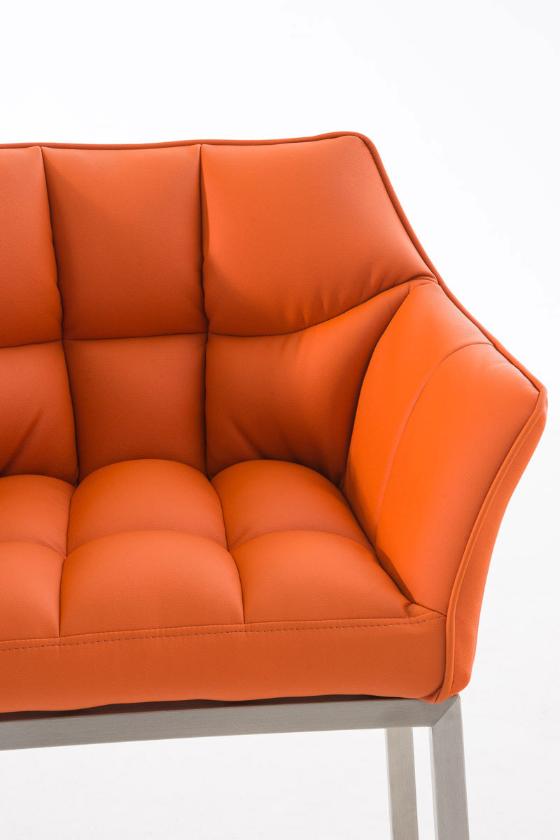 Ensemble de 2 tabourets de bar Damaso en similicuir avec piétement en métal