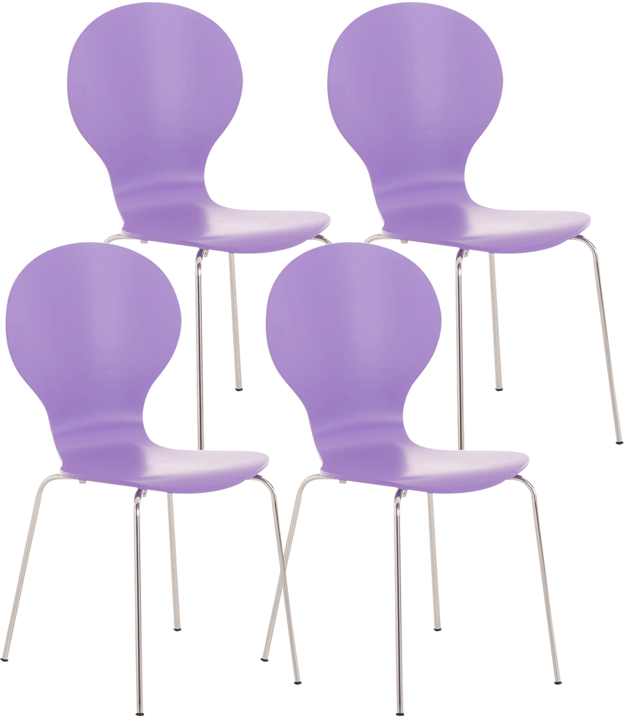 Lot de 4 chaises empilables en bois Diego