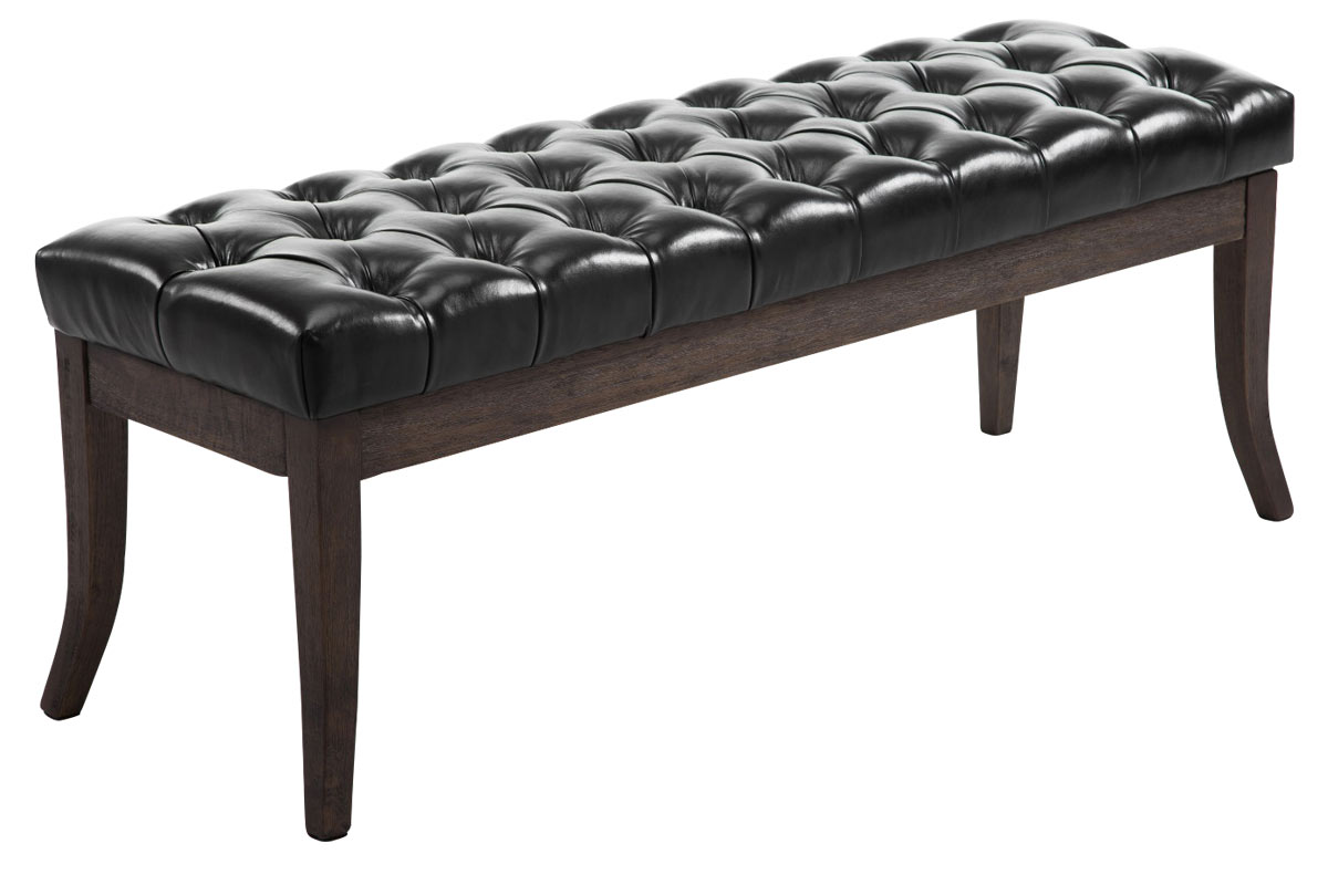 Banc Ramses similicuir antique sombre