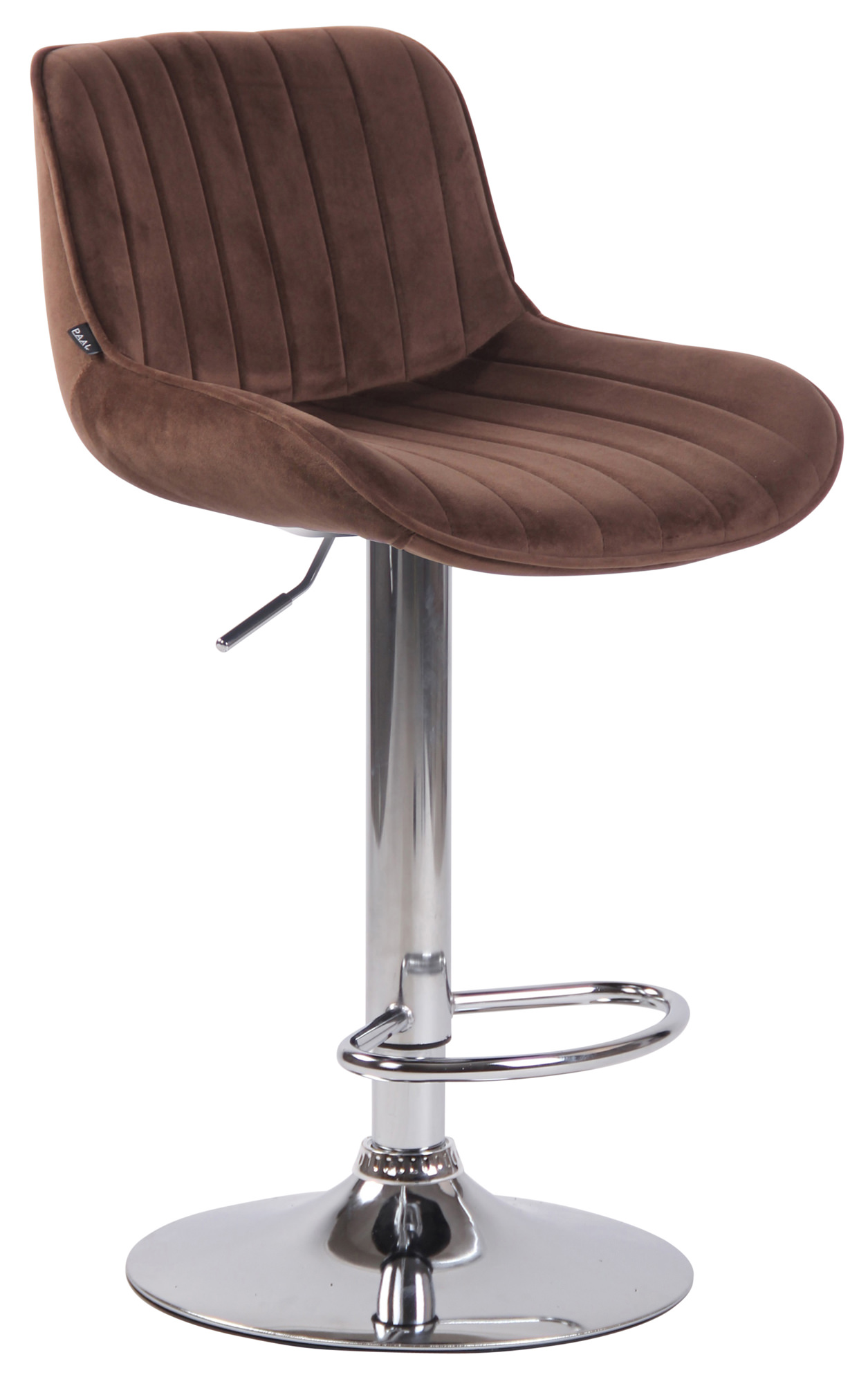 Tabouret de bar Lentini en Velours avec Piètement trompette en Métal