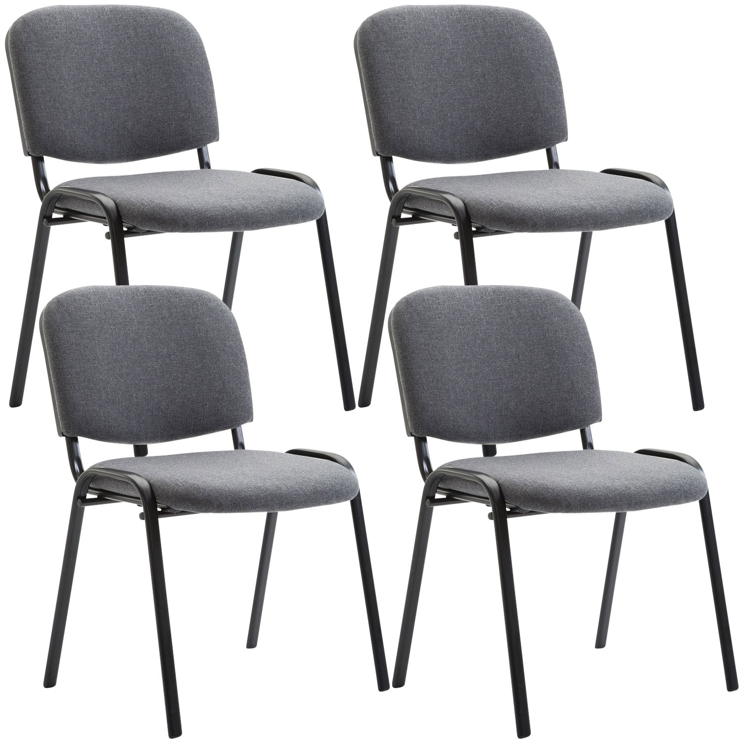 Lot de 4 chaises visiteur Ken en tissu