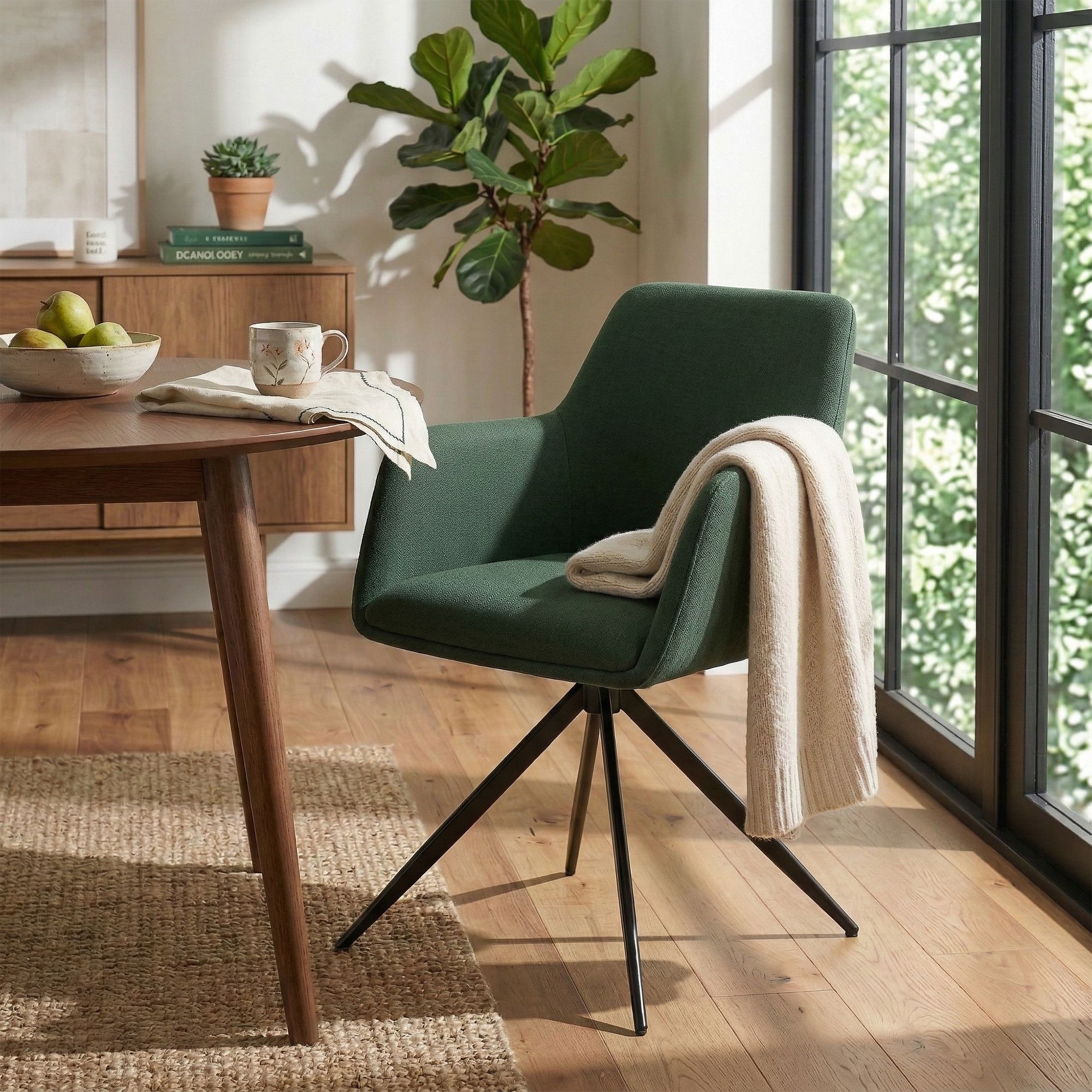 Chaise de salle a manger Olema en tissu