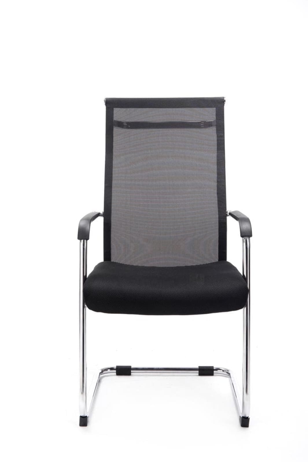 Lot de 2 Chaises cantilever Brenda avec revétement en maille et Pied luge en métal