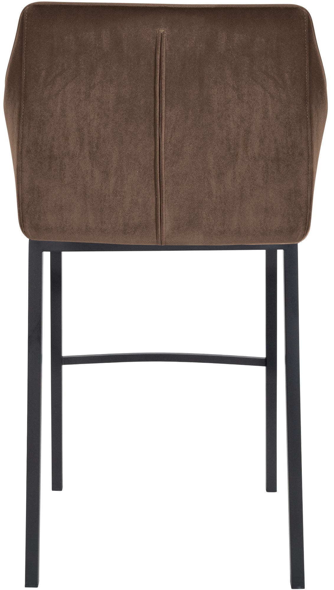 Lot de 2 tabourets de bar Damaso en velours avec piètement à quatre pieds