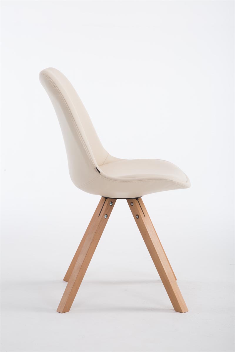Chaise de visiteur Laval pieds carrés nature