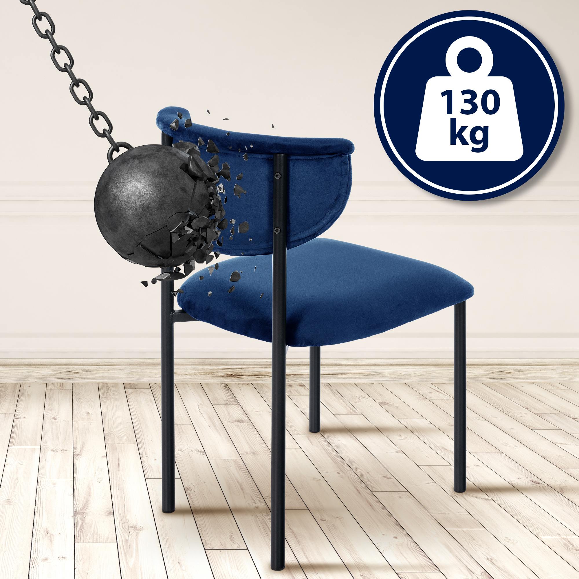Chaise de salle à manger Gambell en Velours