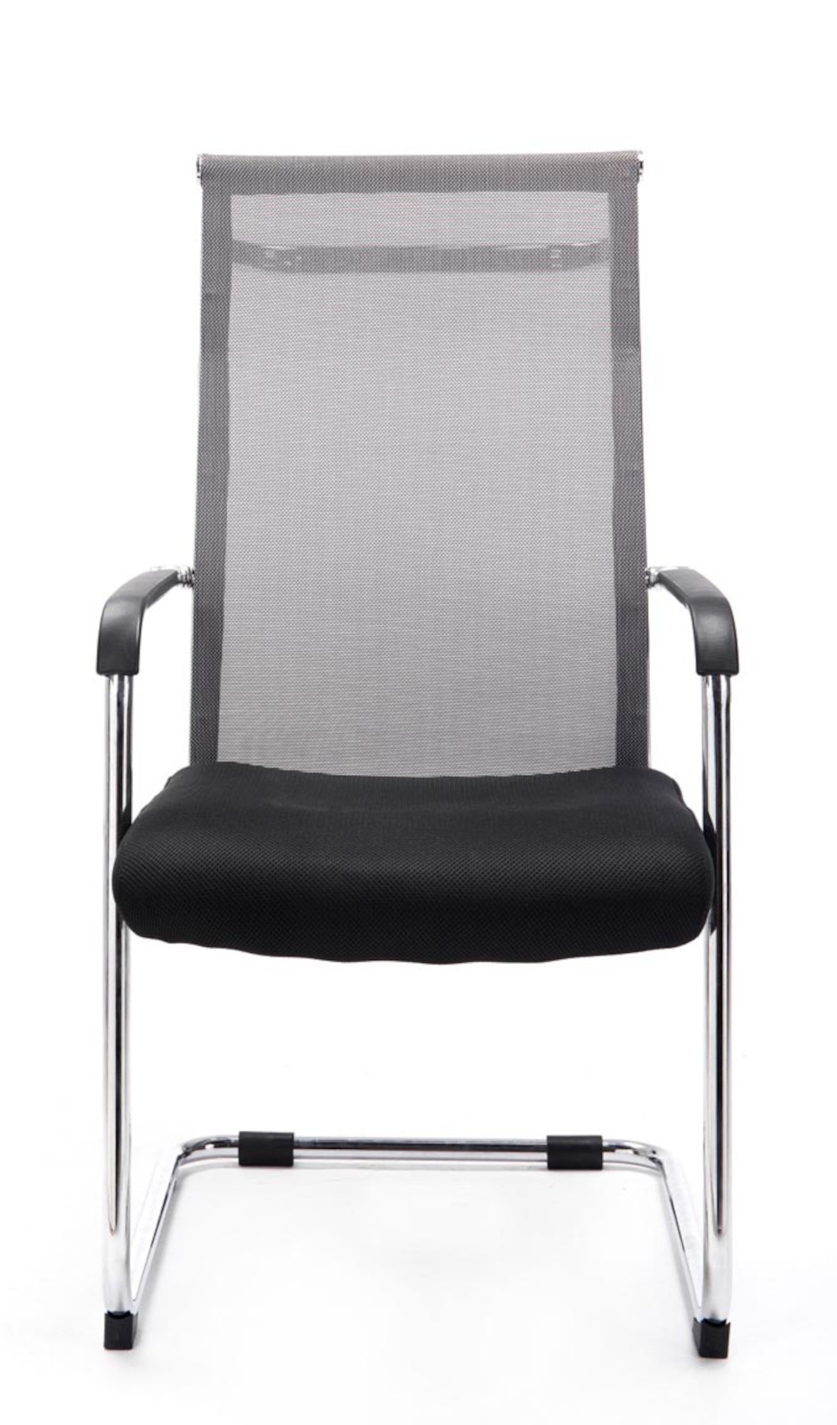 Lot de 2 Chaises cantilever Brenda avec revétement en maille et Pied luge en métal