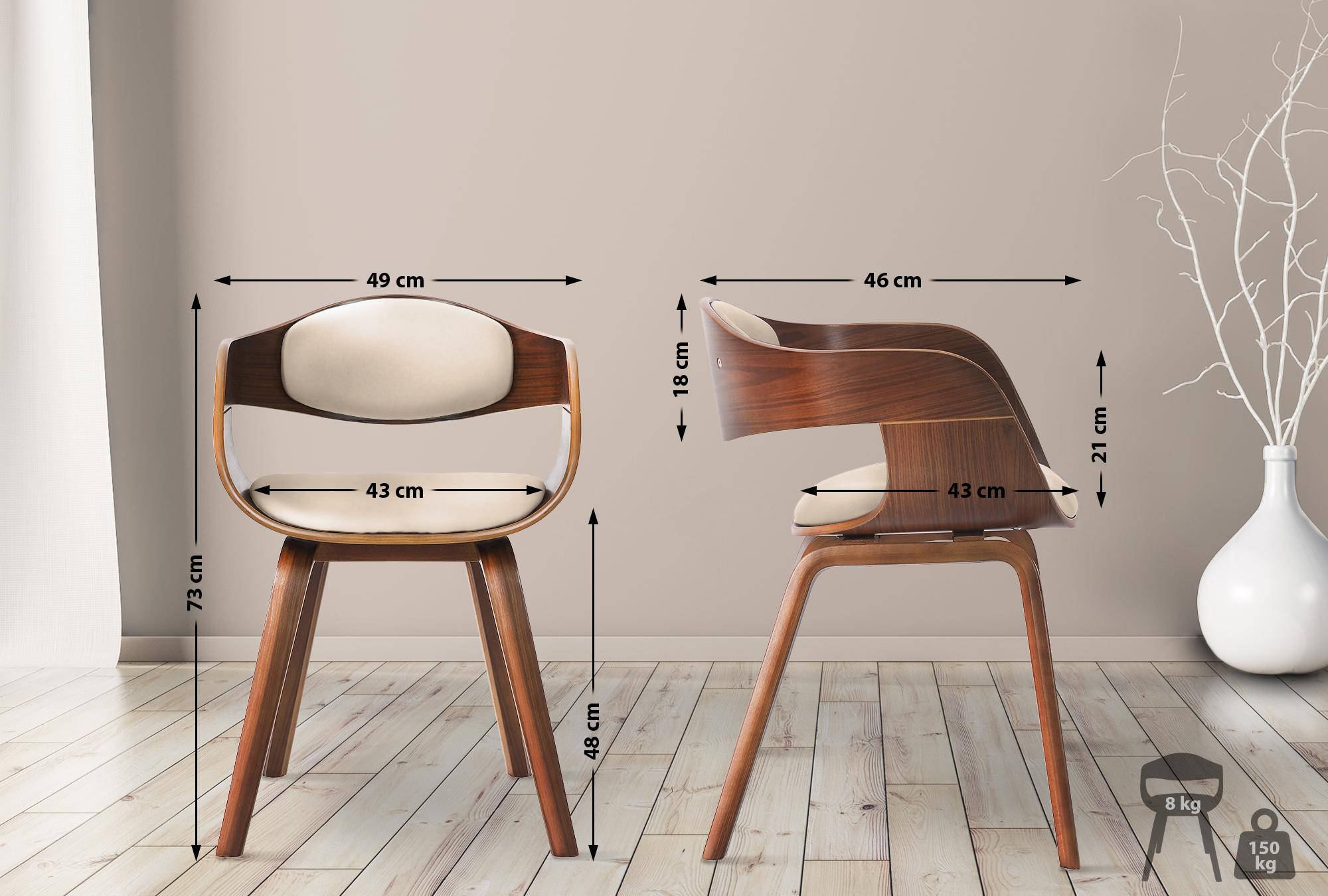 Lot de 2 chaises de salle à manger Kingston en similicuir