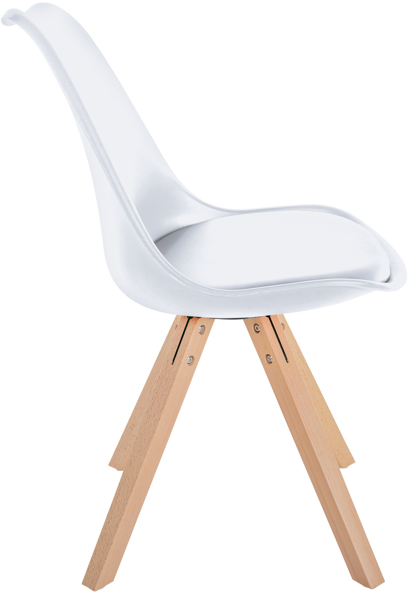 Lot de 4 chaises de salle à manger Sofia en plastique Pieds en bois