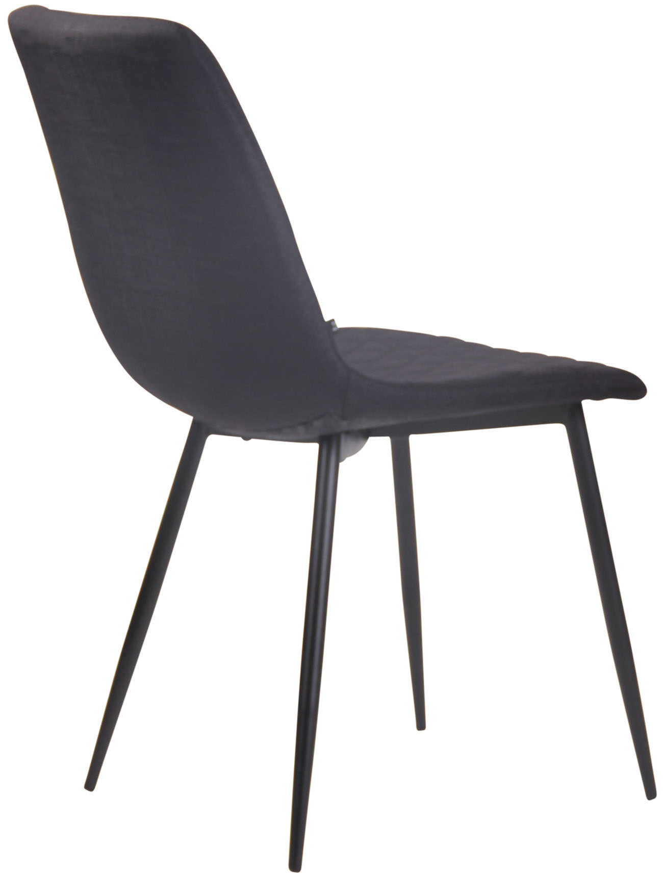 Chaise de salle à manger Telde en tissu avec Piètement en Métal noir mat