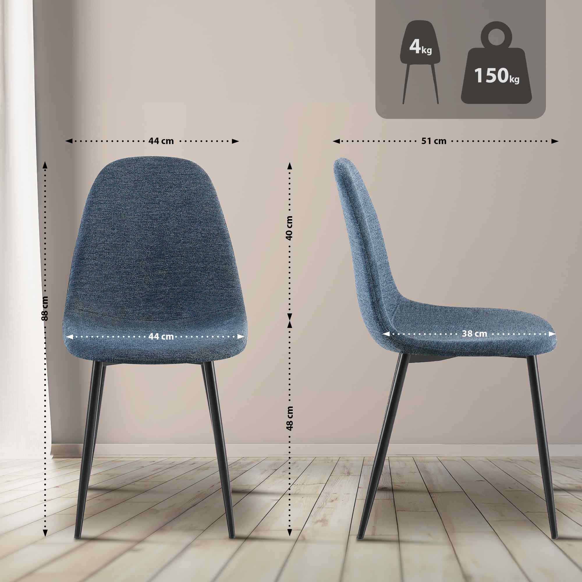Set de 4 chaises de salle à manger Napier