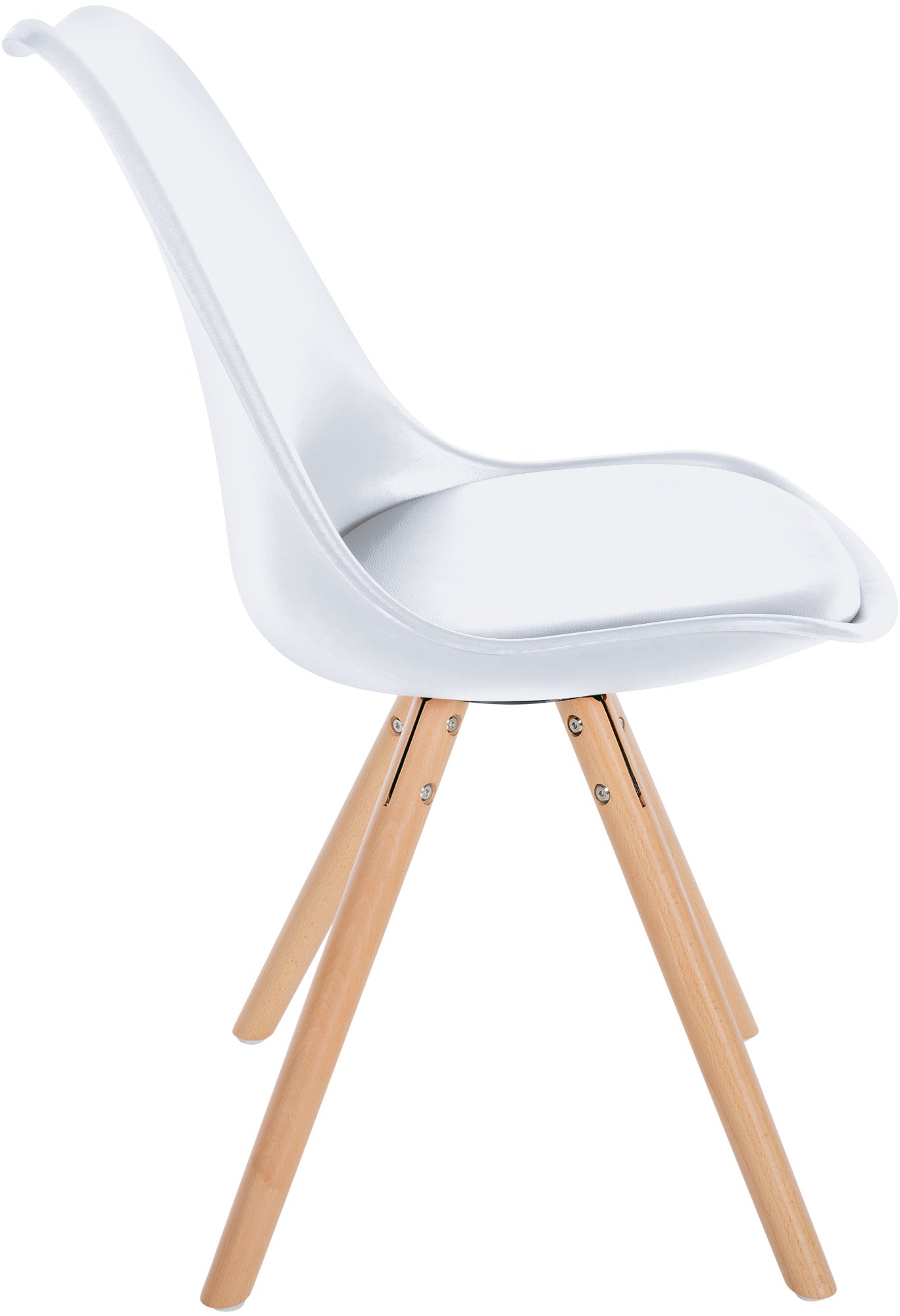 Lot de 4 chaises de salle à manger Sofia en plastique Pieds en bois