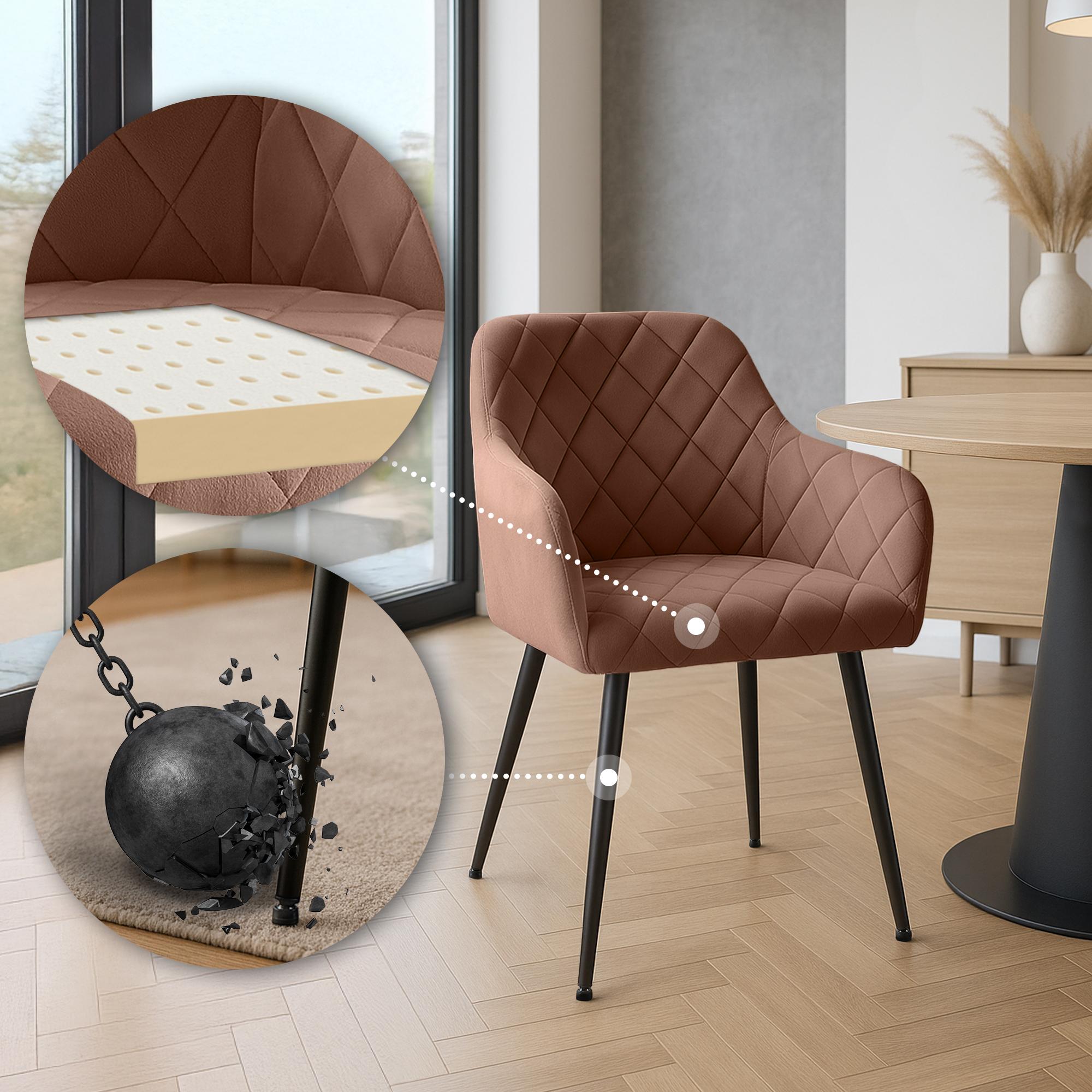 Chaise de salle à manger Monett Velours