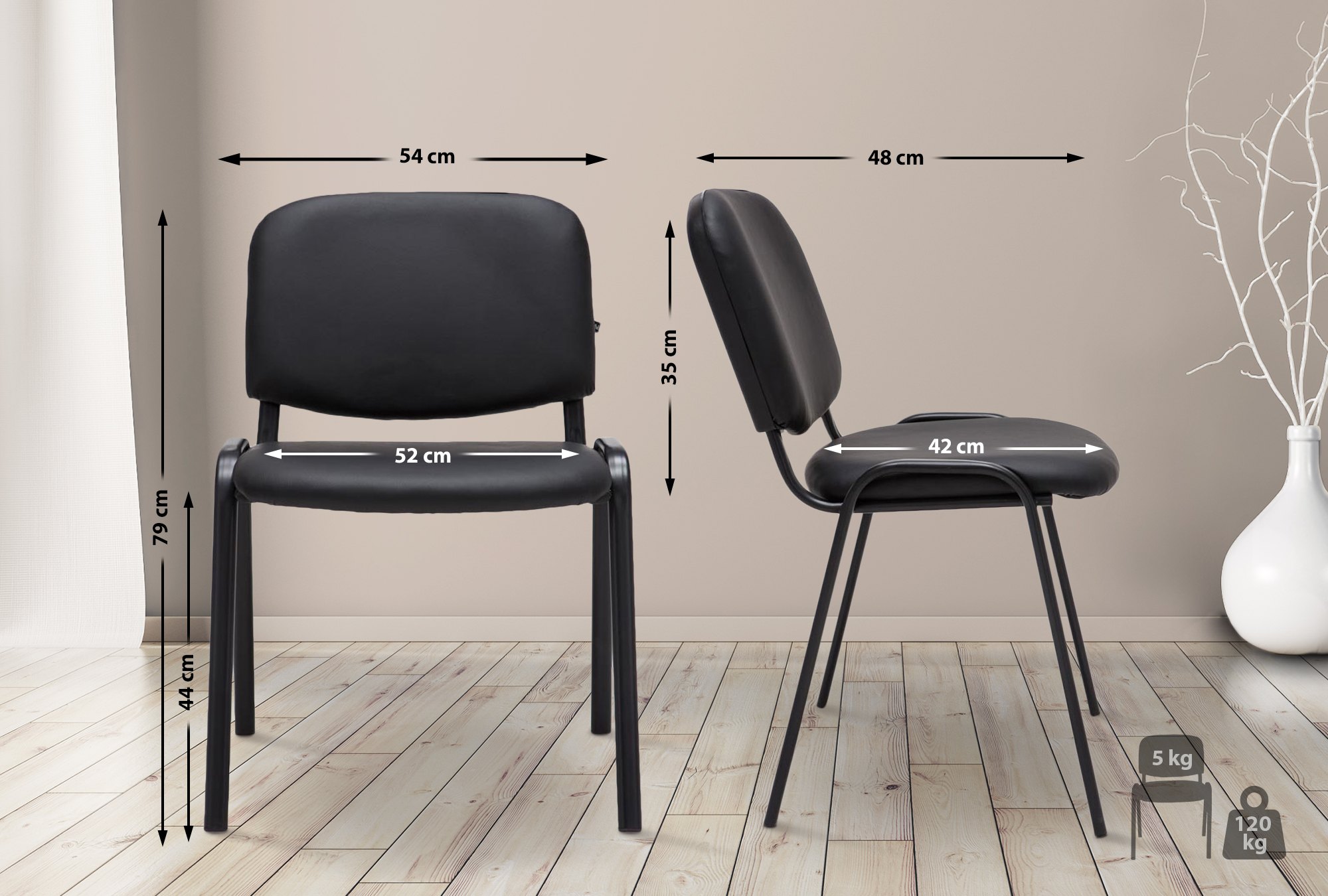 Chaise Visiteur Ken similicuir