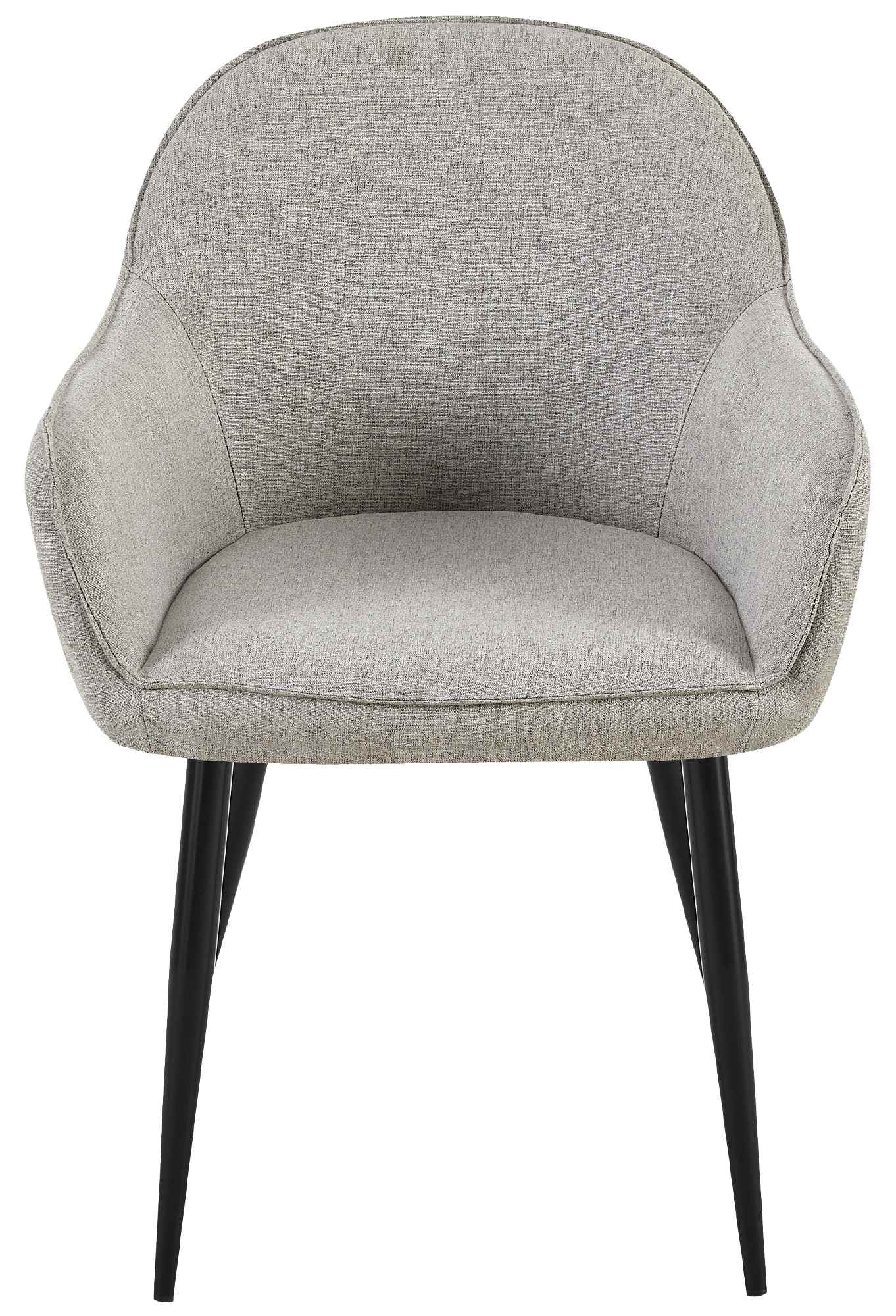 Lot de 2 Chaises de salle à manger Boise en Tissu avec Piètement en Métal noir