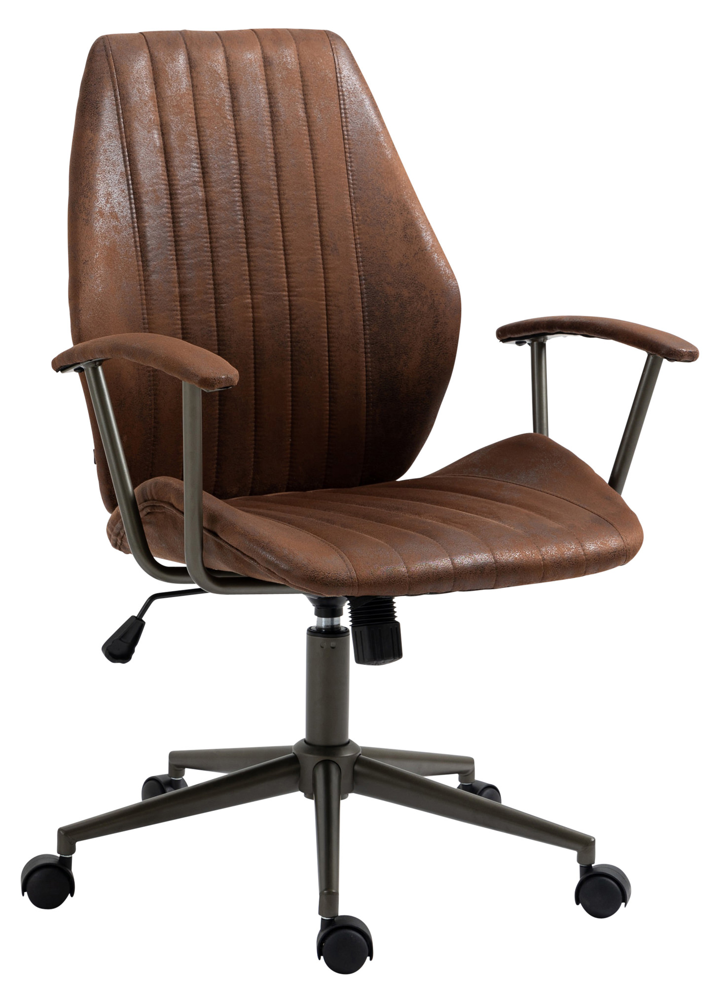 Fauteuil de bureau Retro Nampa en Similicuir ajustable et pivotant