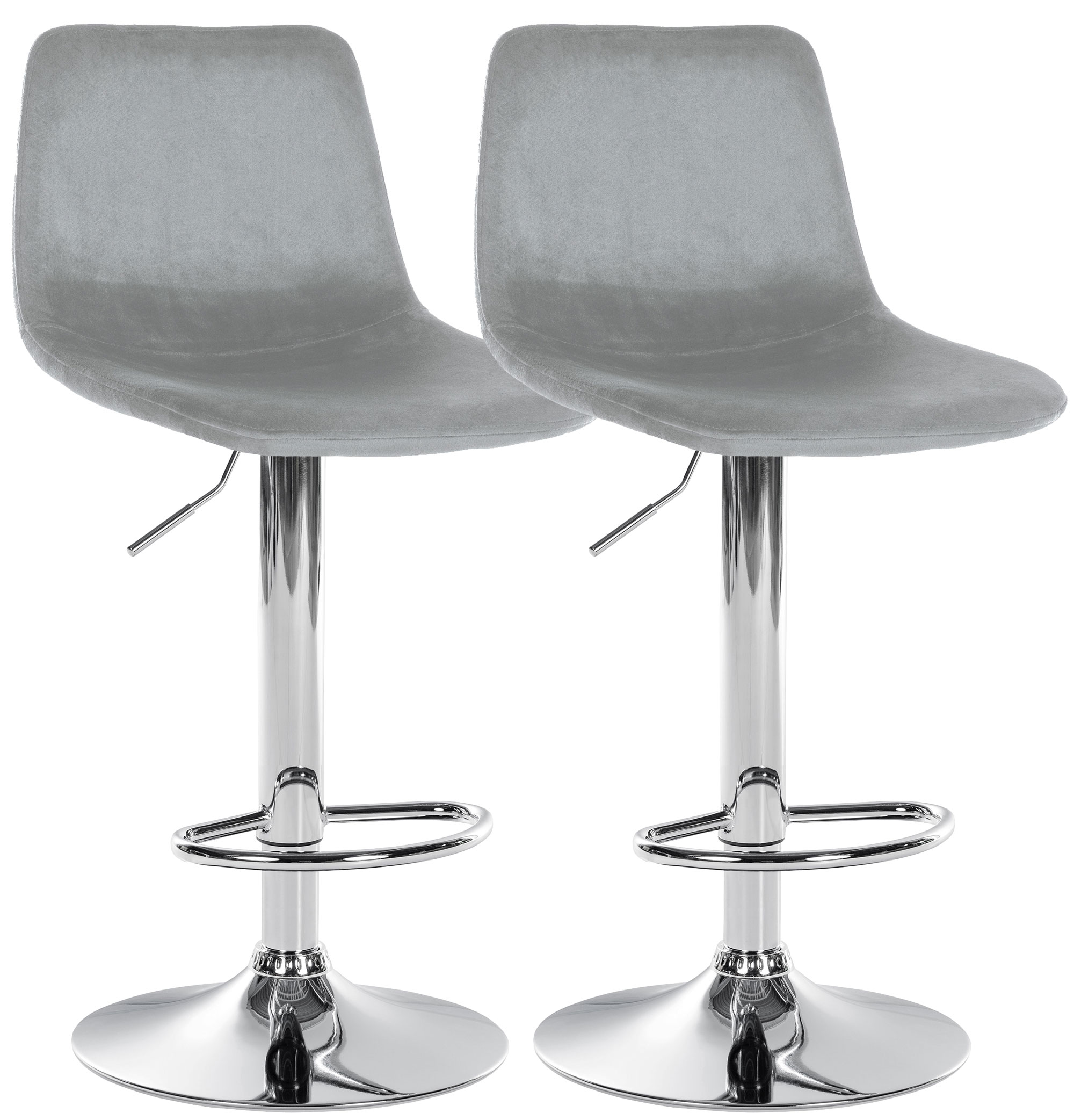 Lot de 2 tabourets de bar Divo velours