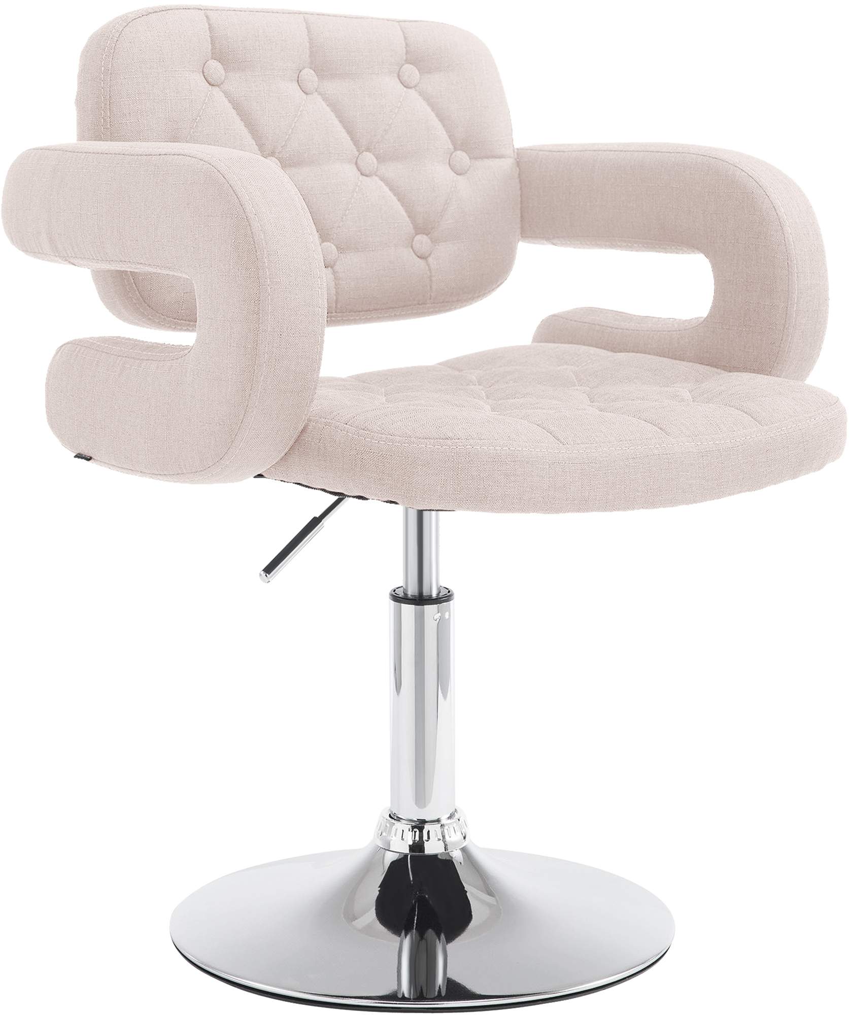 Chaise lounge Dublin Tissu - Piètement avec colonne centrale métal chromé