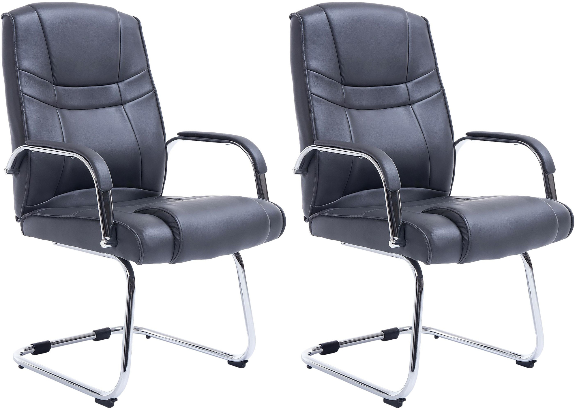 Lot de 2 Chaises Cantilever Attila en Similicuir avec accoudoirs