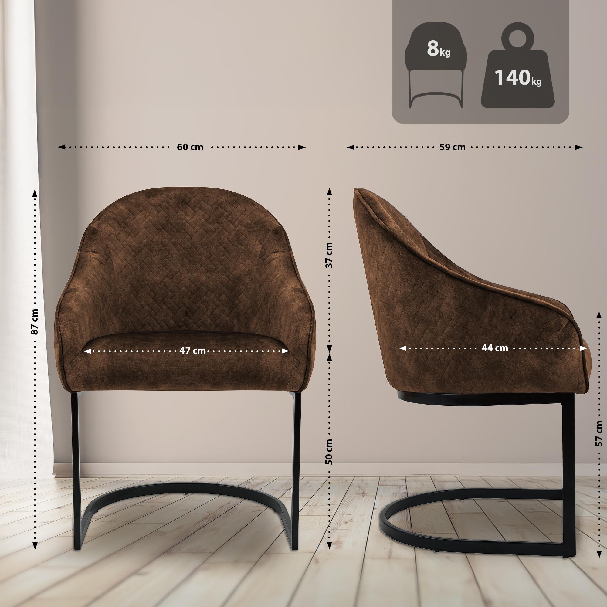 Chaise de salle à manger Jarik velours