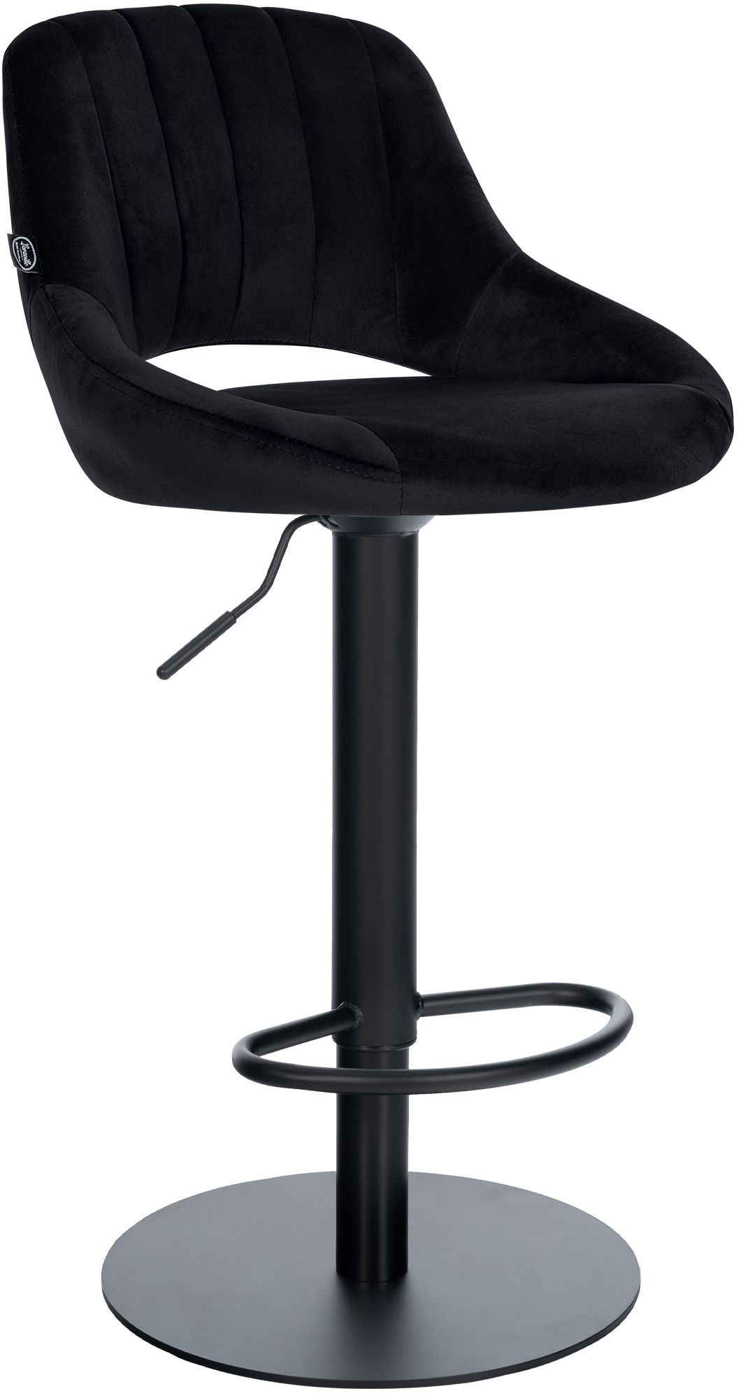 Tabouret de bar Milet noir avec pied extra lourd