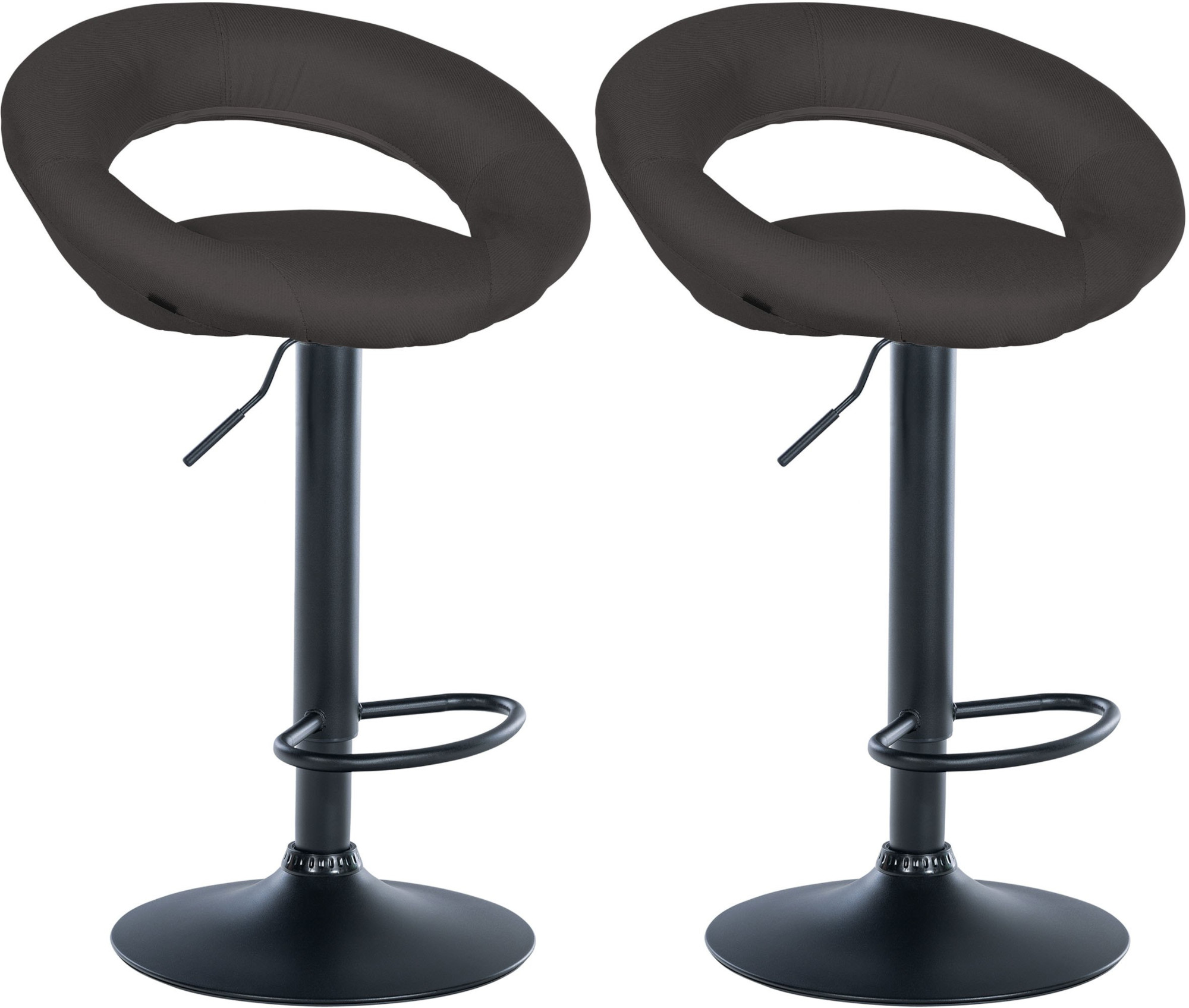 Lot de 2 tabourets de bar Olinda tissu