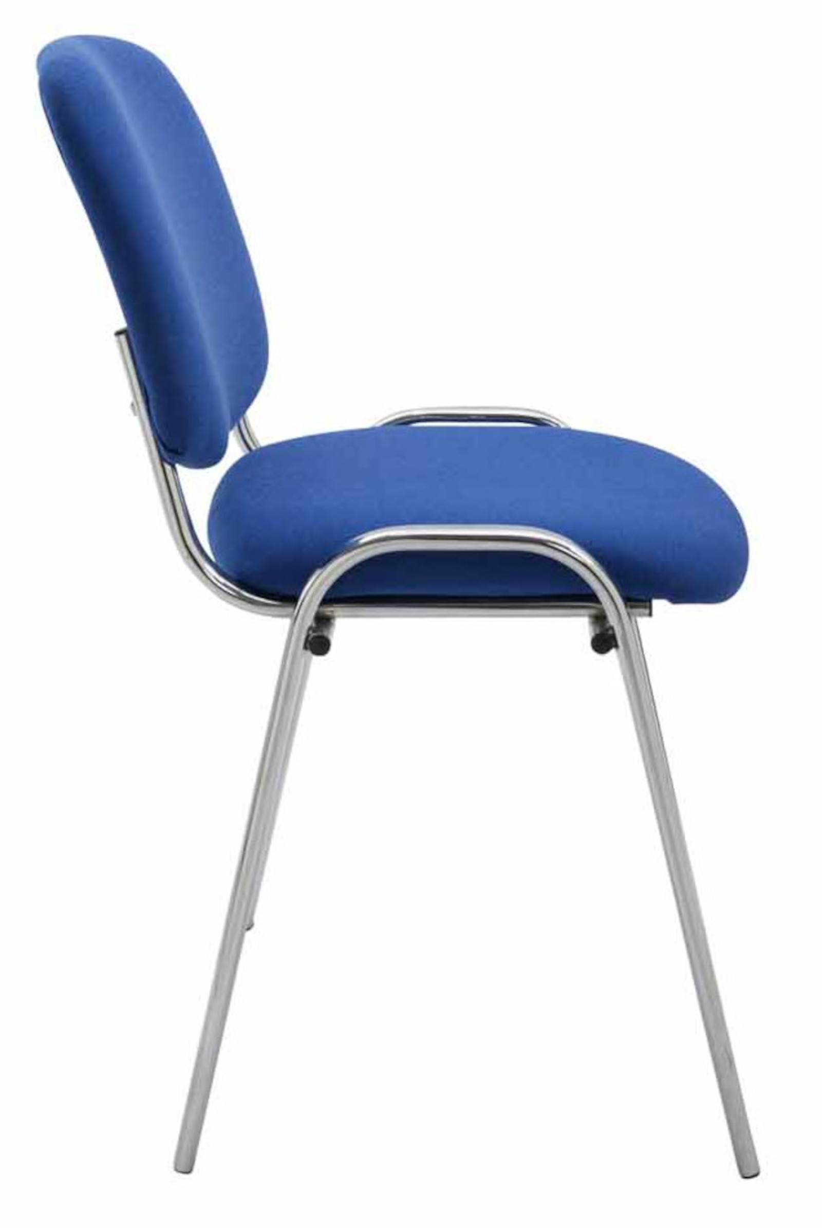 Lot de 4 Chaises de visiteur Ken en tissu avec Pieds en métal aspect chromé
