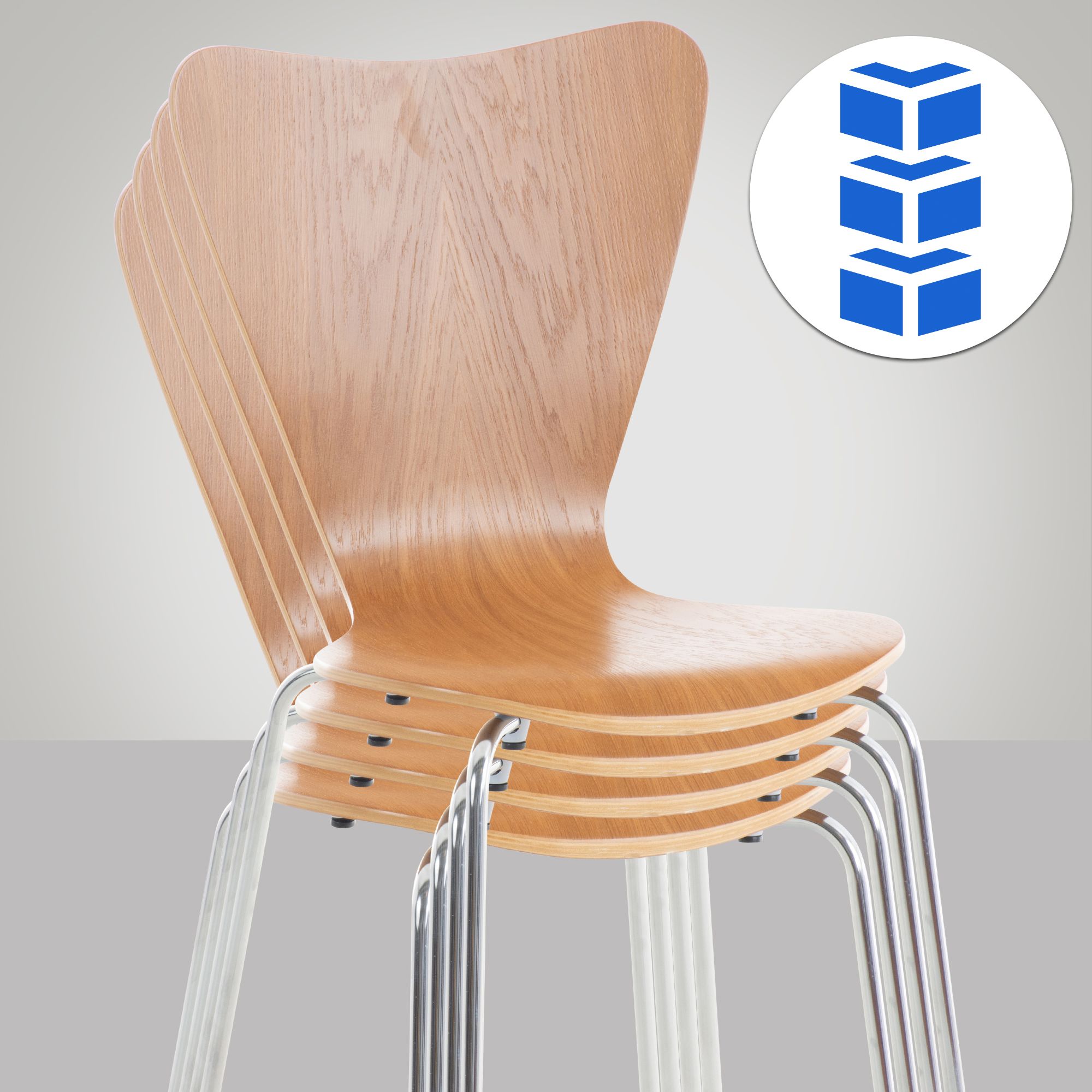 Lot de 4 chaises empilables Calisto