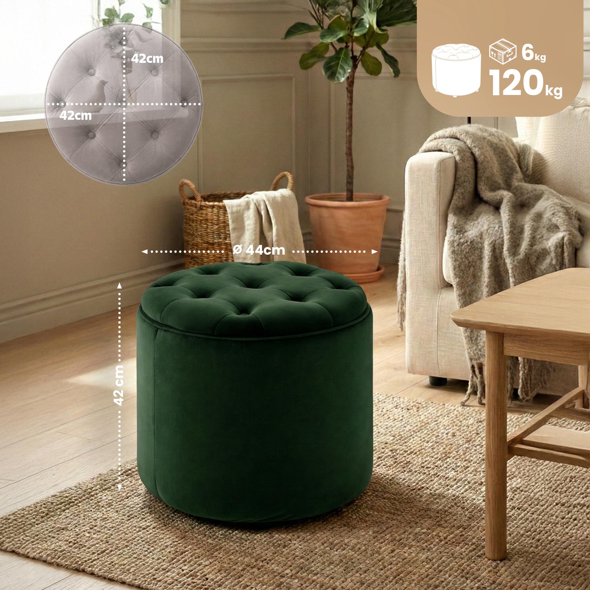 Tabouret Pantin en velours