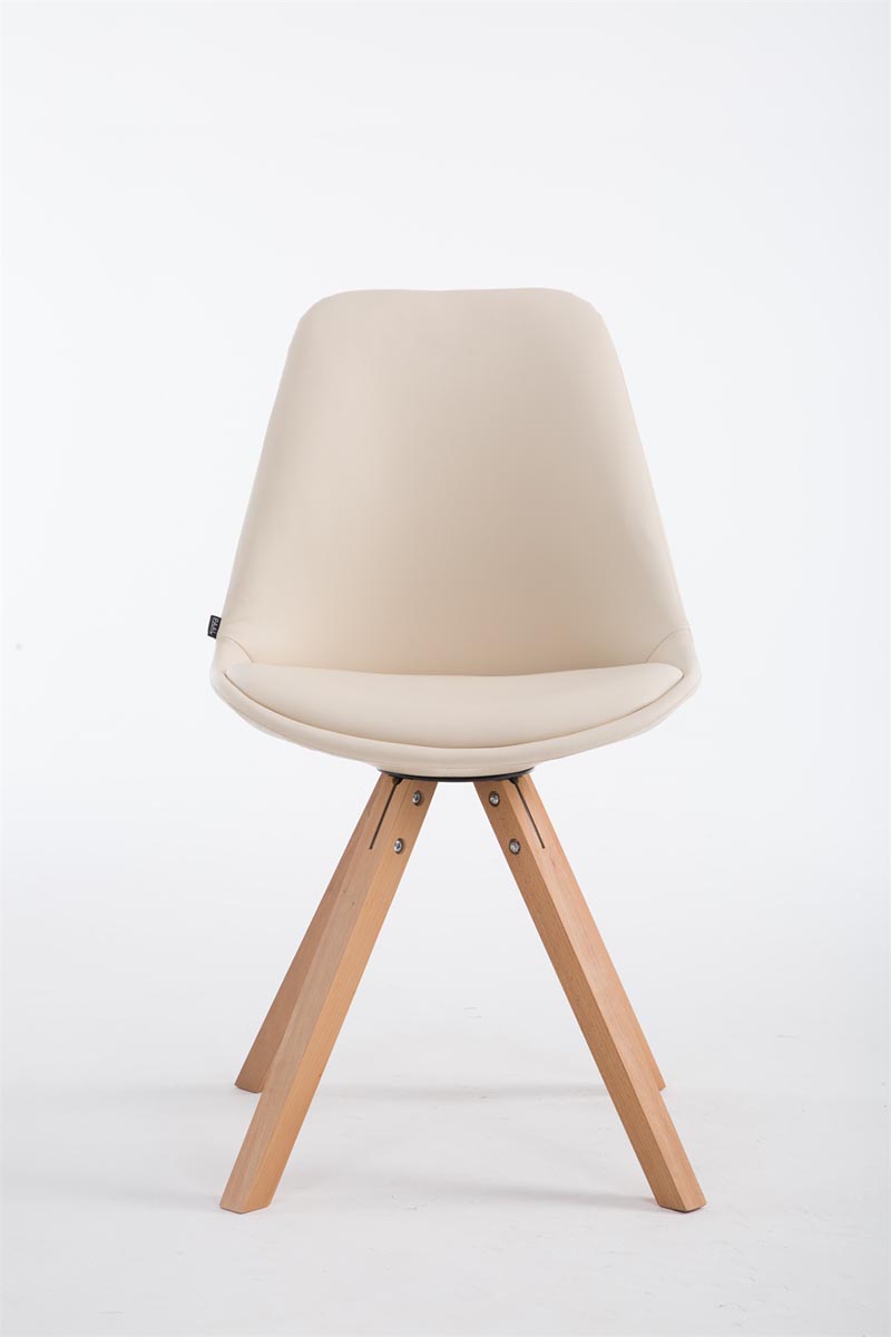 Chaise de visiteur Laval pieds carrés nature