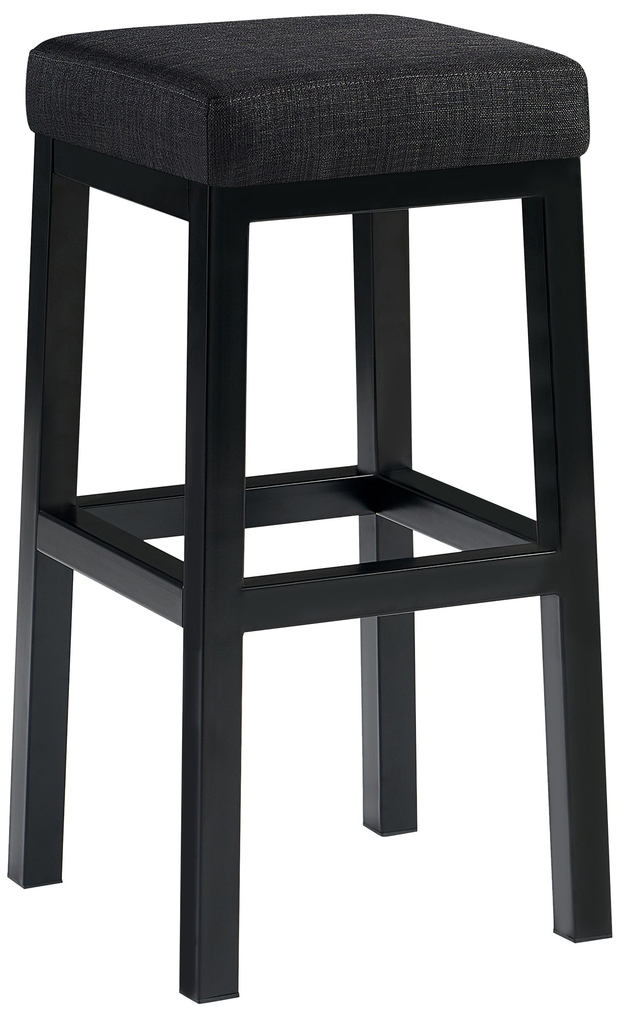 Tabouret de bar Taylor tissu hauteur d'assise 78 cm piètement métal noir
