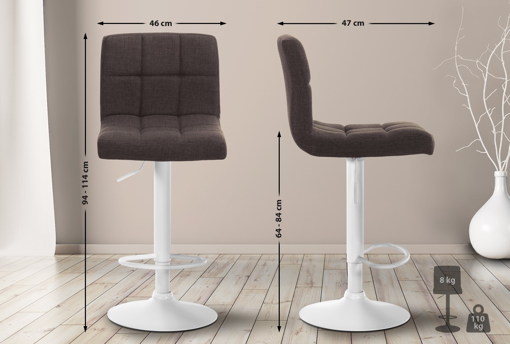 Tabouret de bar Calma Tissu