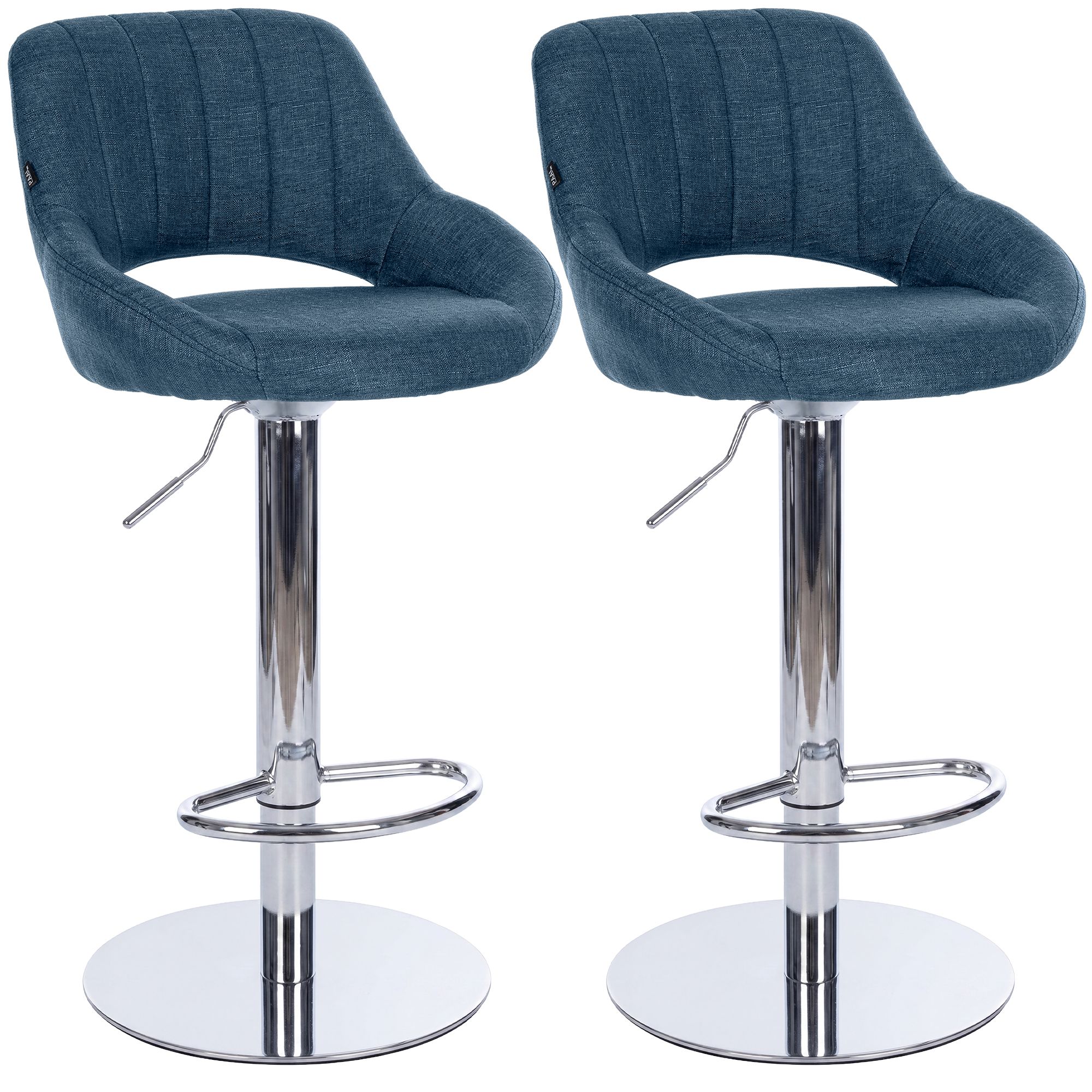 Lot de 2 tabourets de bar Milet chromés avec socles extra lourds