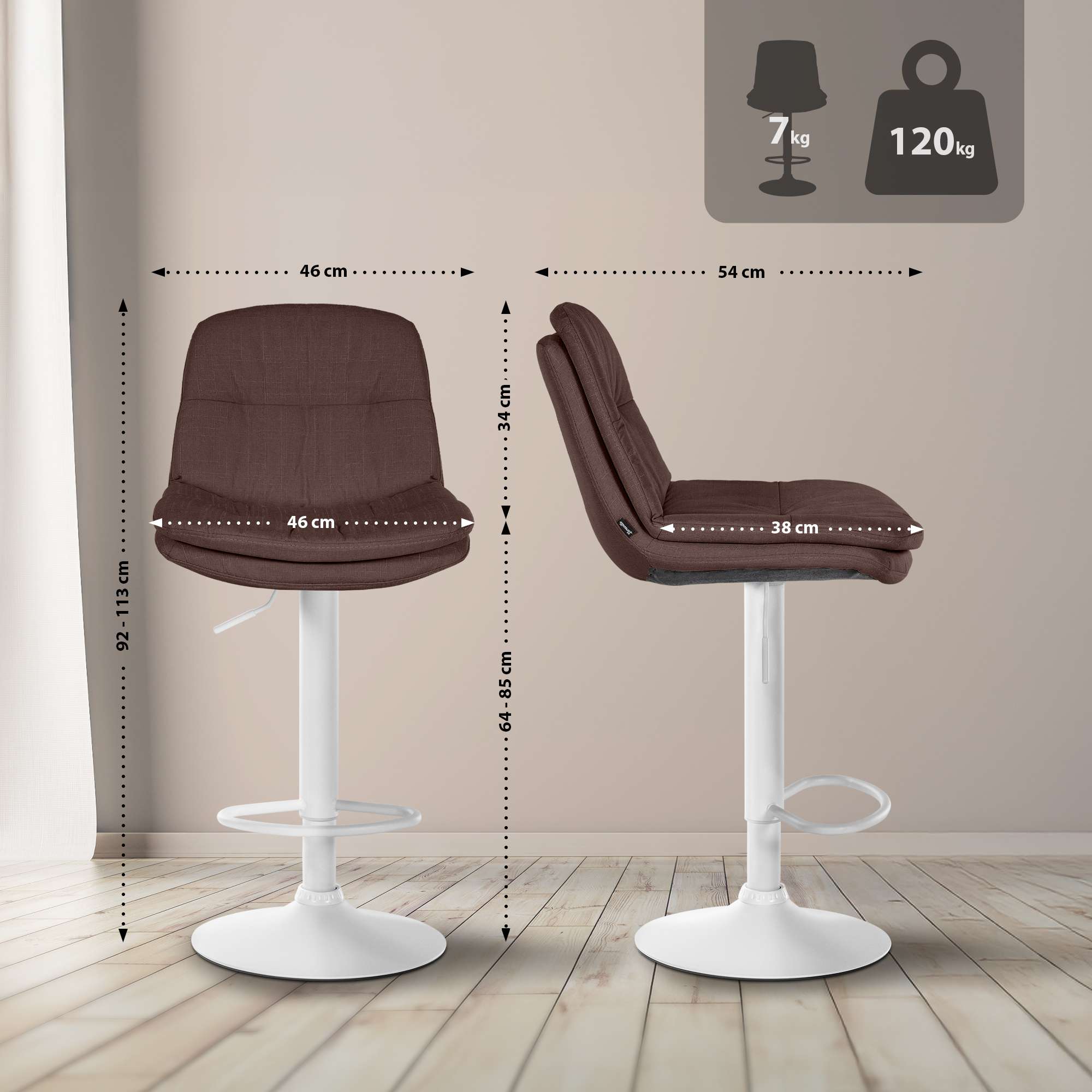 Tabouret de bar Laurel Tissu