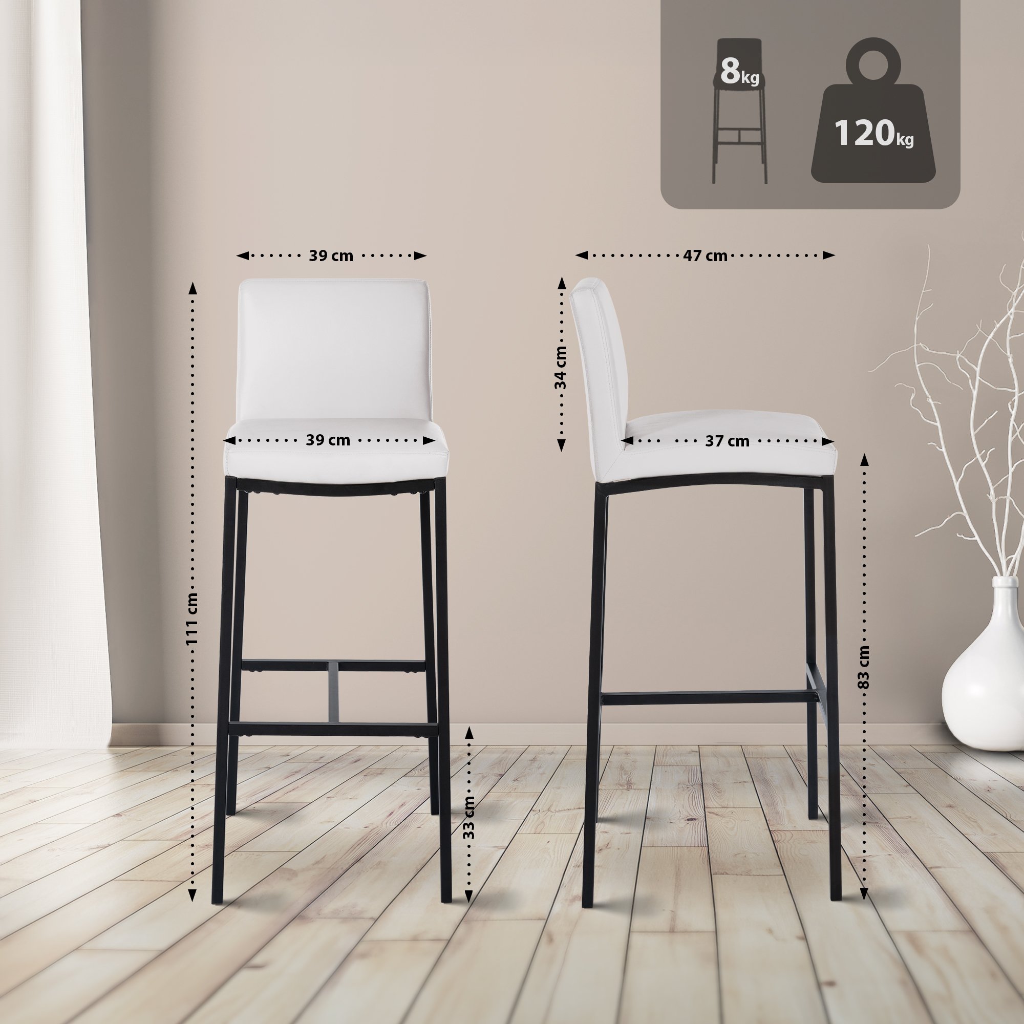 Lot de 2 Tabourets de bar Freeport