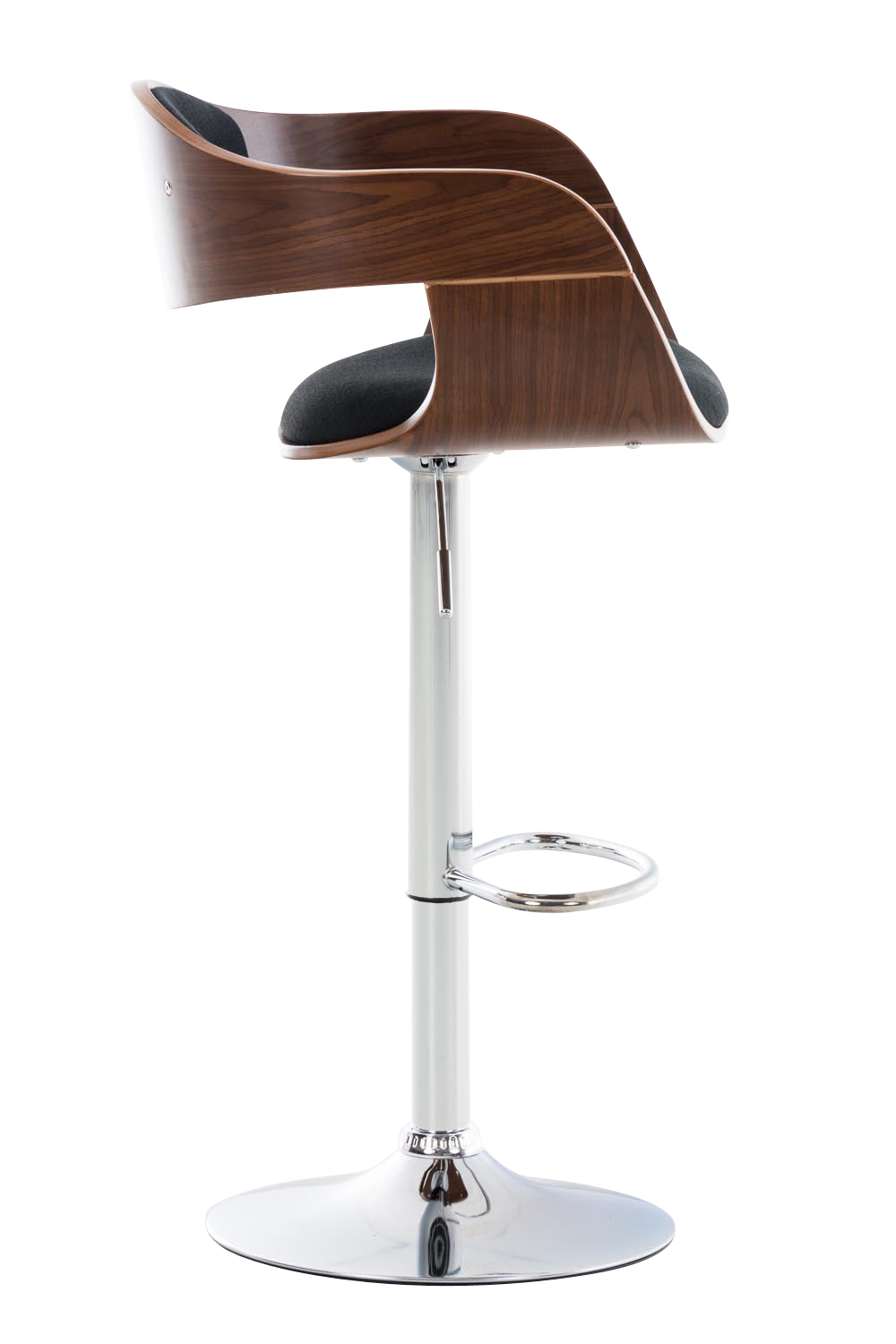 Lot de 2 tabourets de bar Kingston en tissu avec piètement en métal aspect chromé