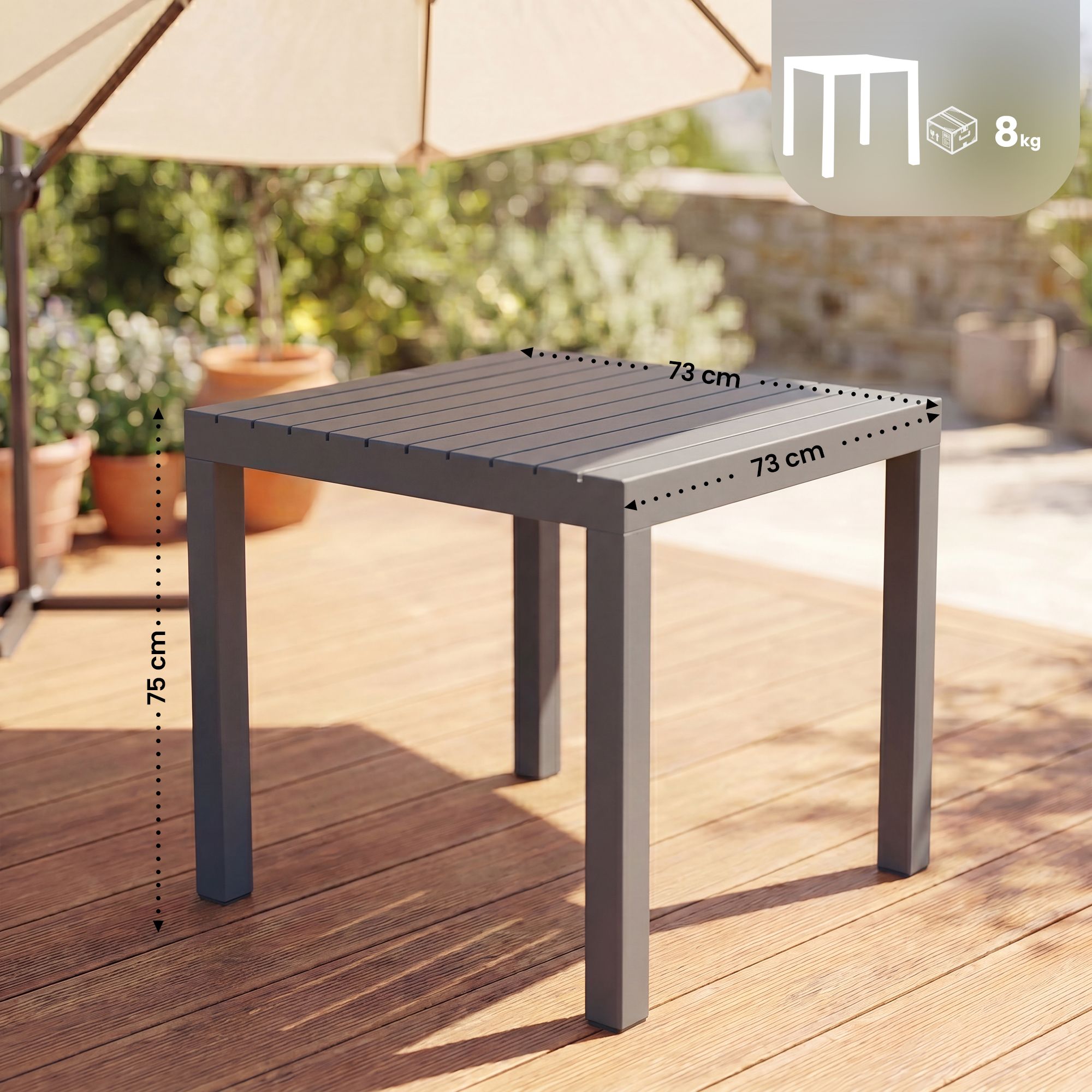 Table de jardin Kato 73 x 73 cm