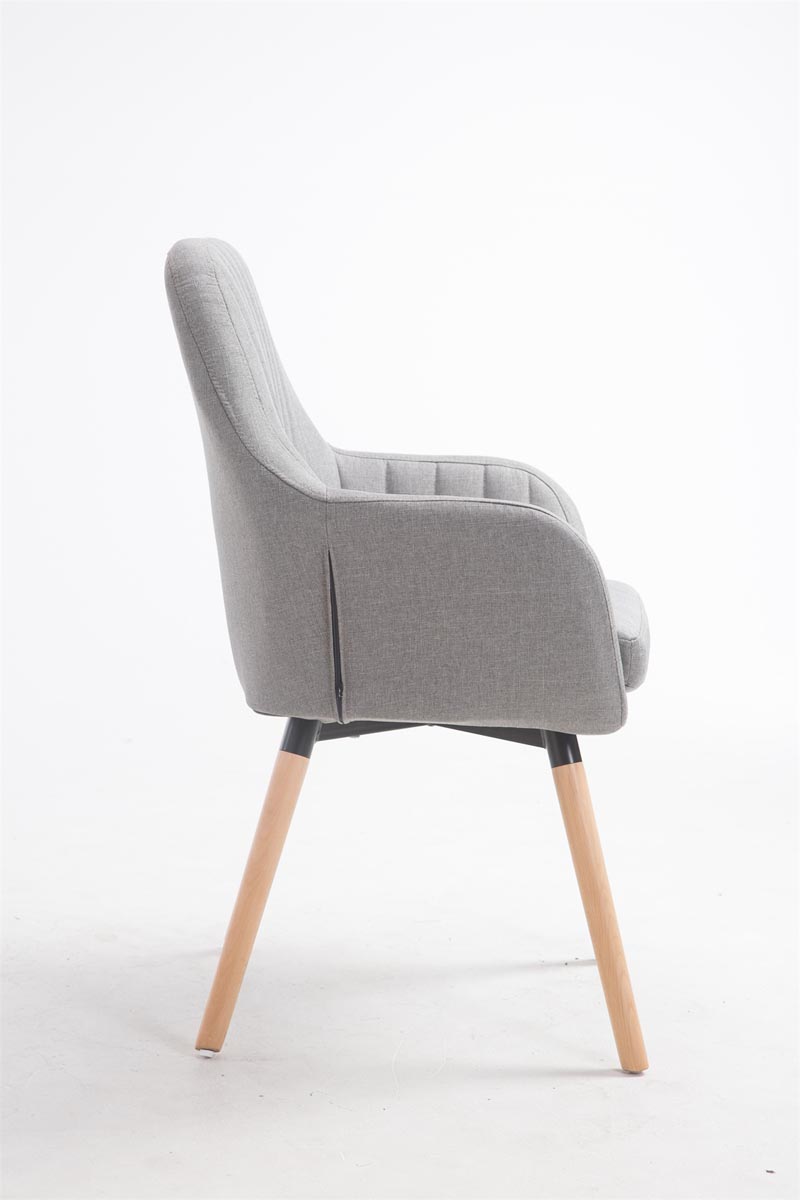 Chaise De Salle à Manger Florian En Tissu Avec Piètement En Bois