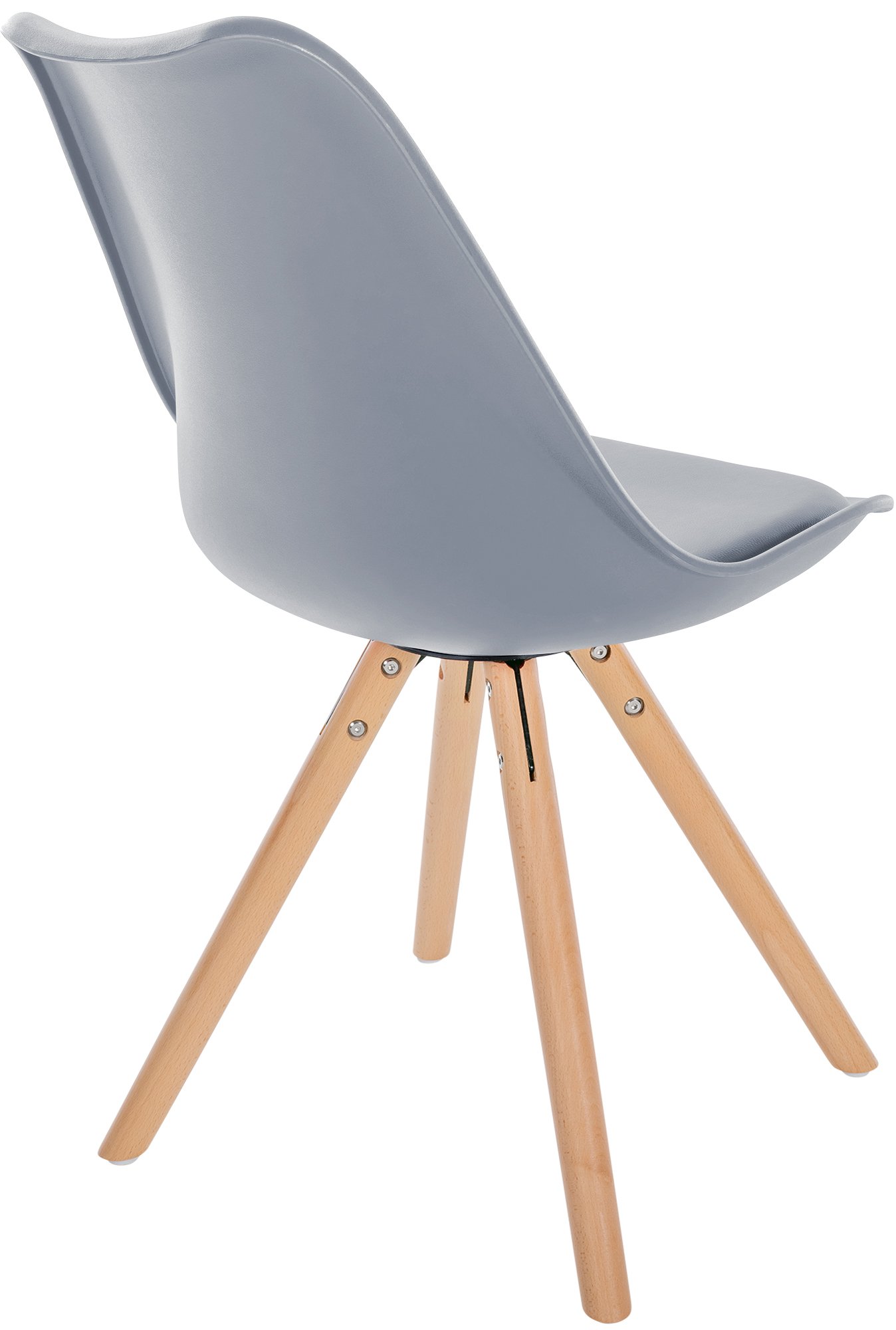 Lot de 4 chaises de salle à manger Sofia en plastique Pieds en bois