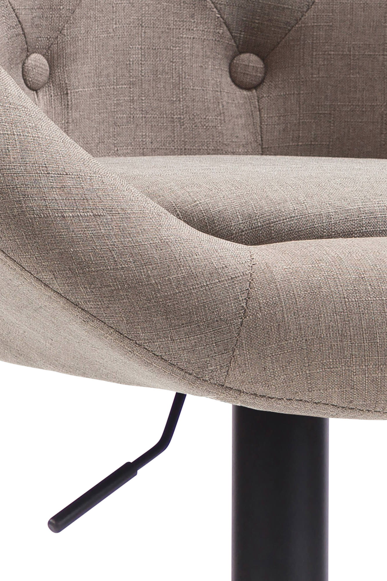 Tabouret de bar London V2 en tissu avec Pied et Repose-pieds en métal