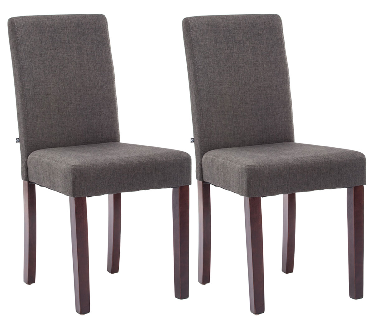 Lot de 2 Chaises de salle à manger Ina Tissu avec pieds en Bois