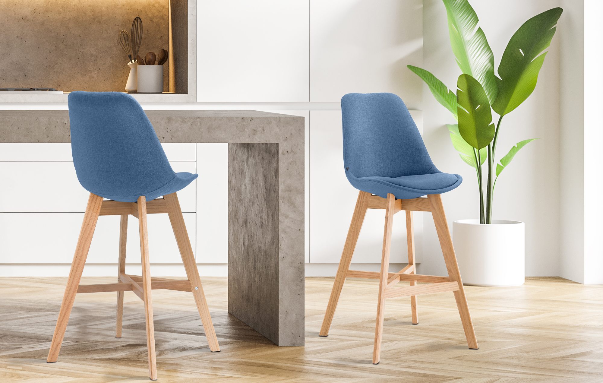 Tabouret de bar Cannes en tissu
