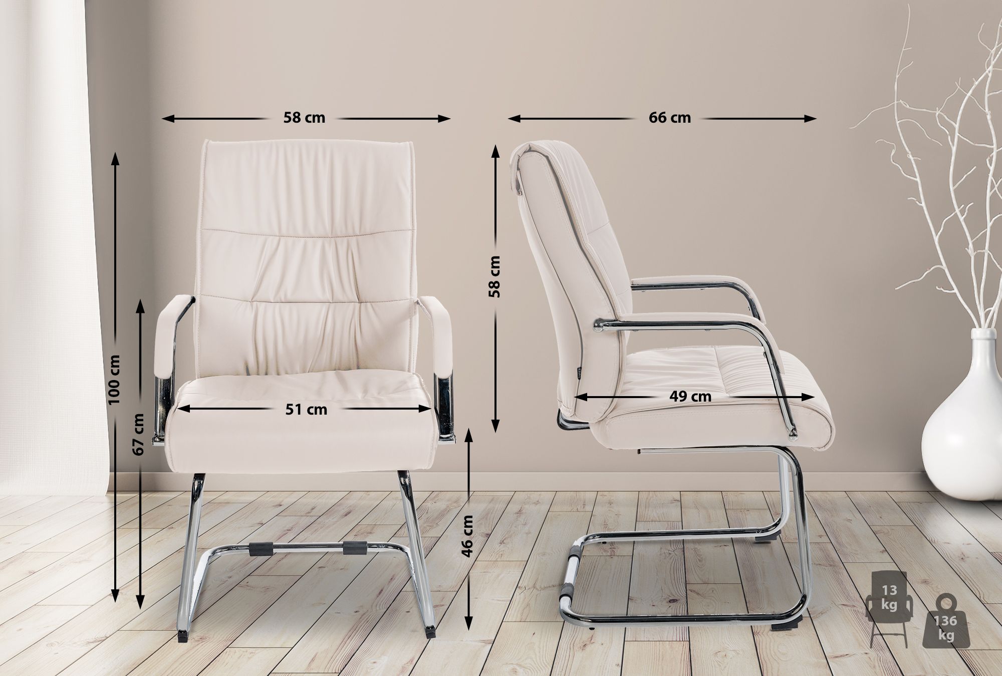Chaise oscillante Sievert en similicuir