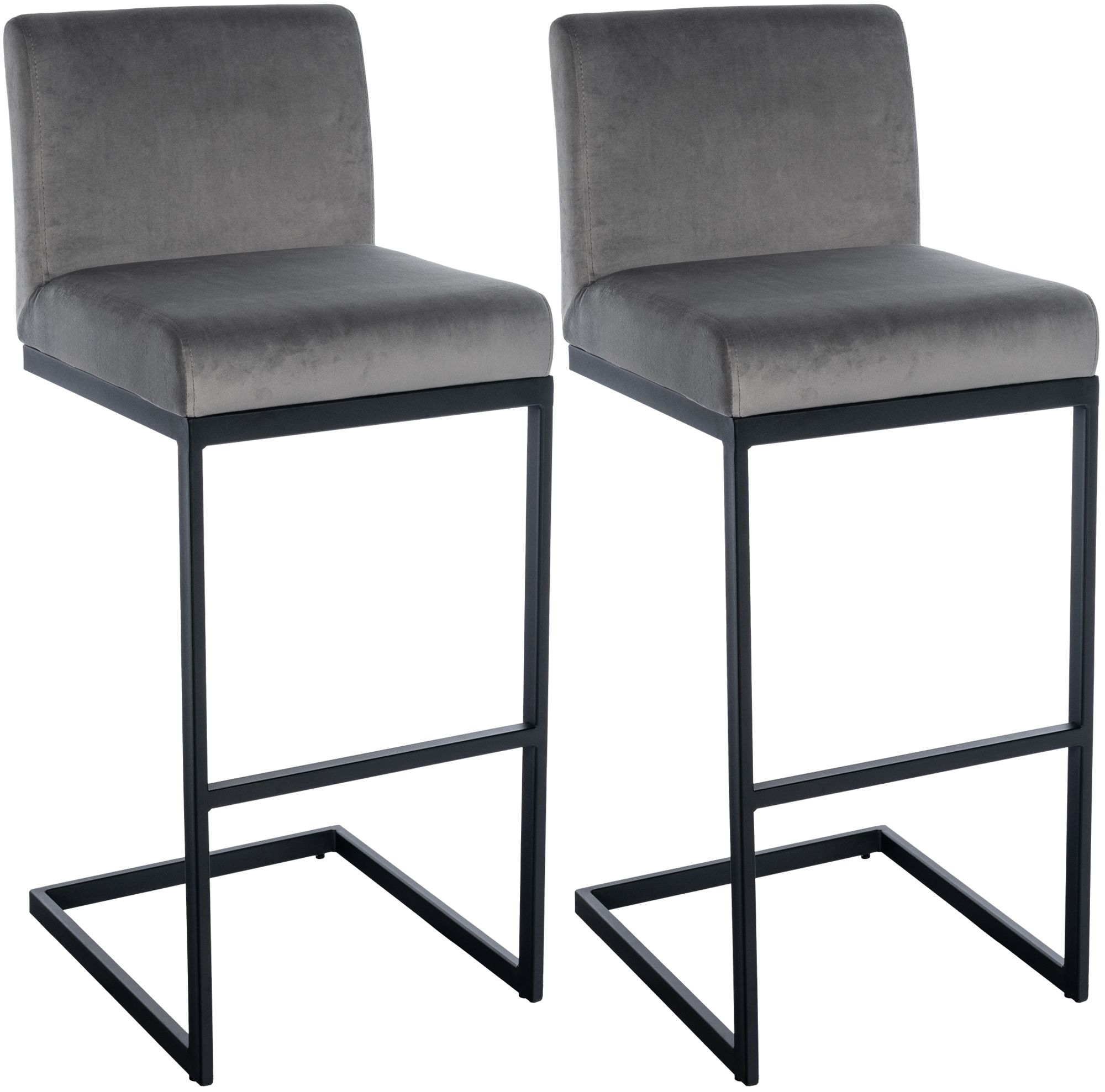Lot de 2 tabourets de bar Hopewell en velours