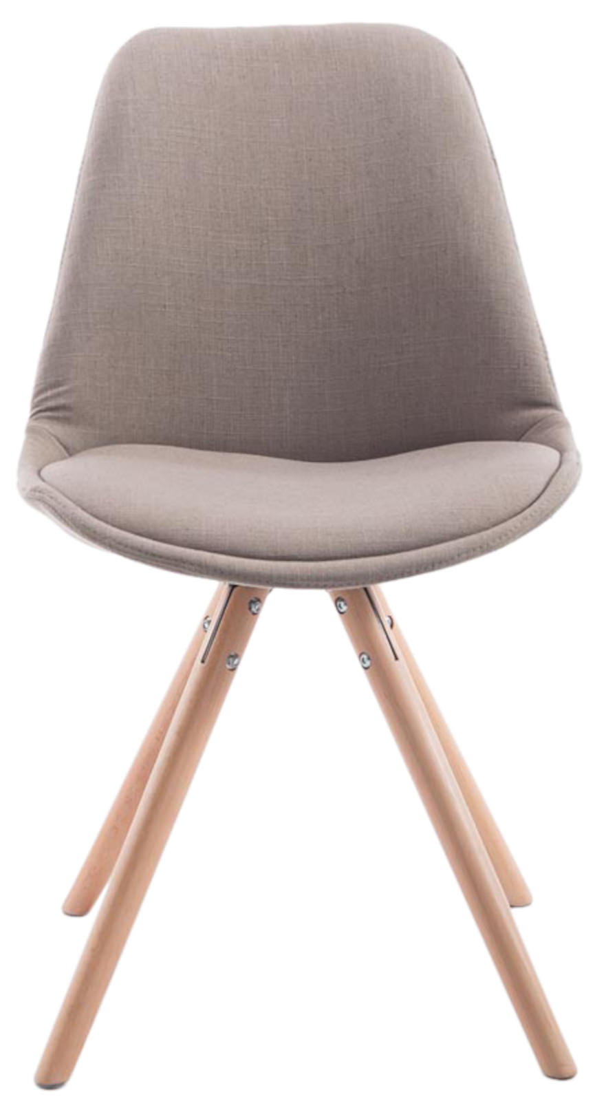 Lot de 4 Chaises de salle à manger Toulouse Tissu Pieds ronds bois