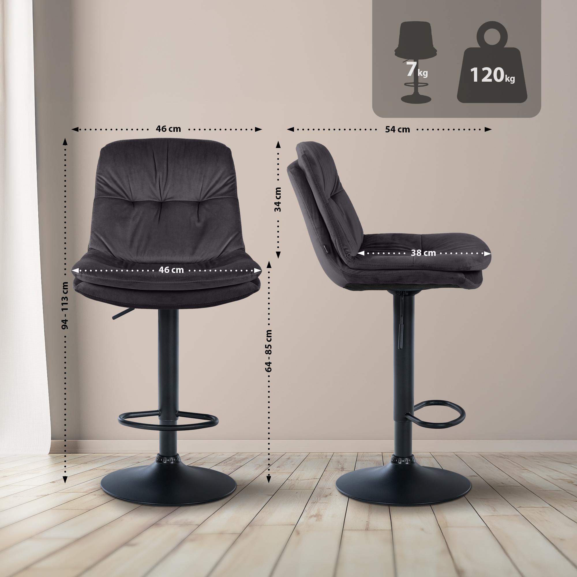 Tabouret de bar Laurel velours