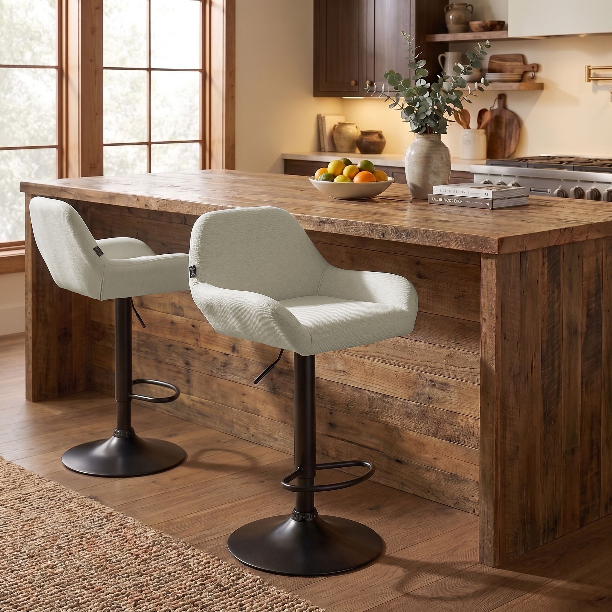 Lot de 2 tabourets de bar Braga en tissu